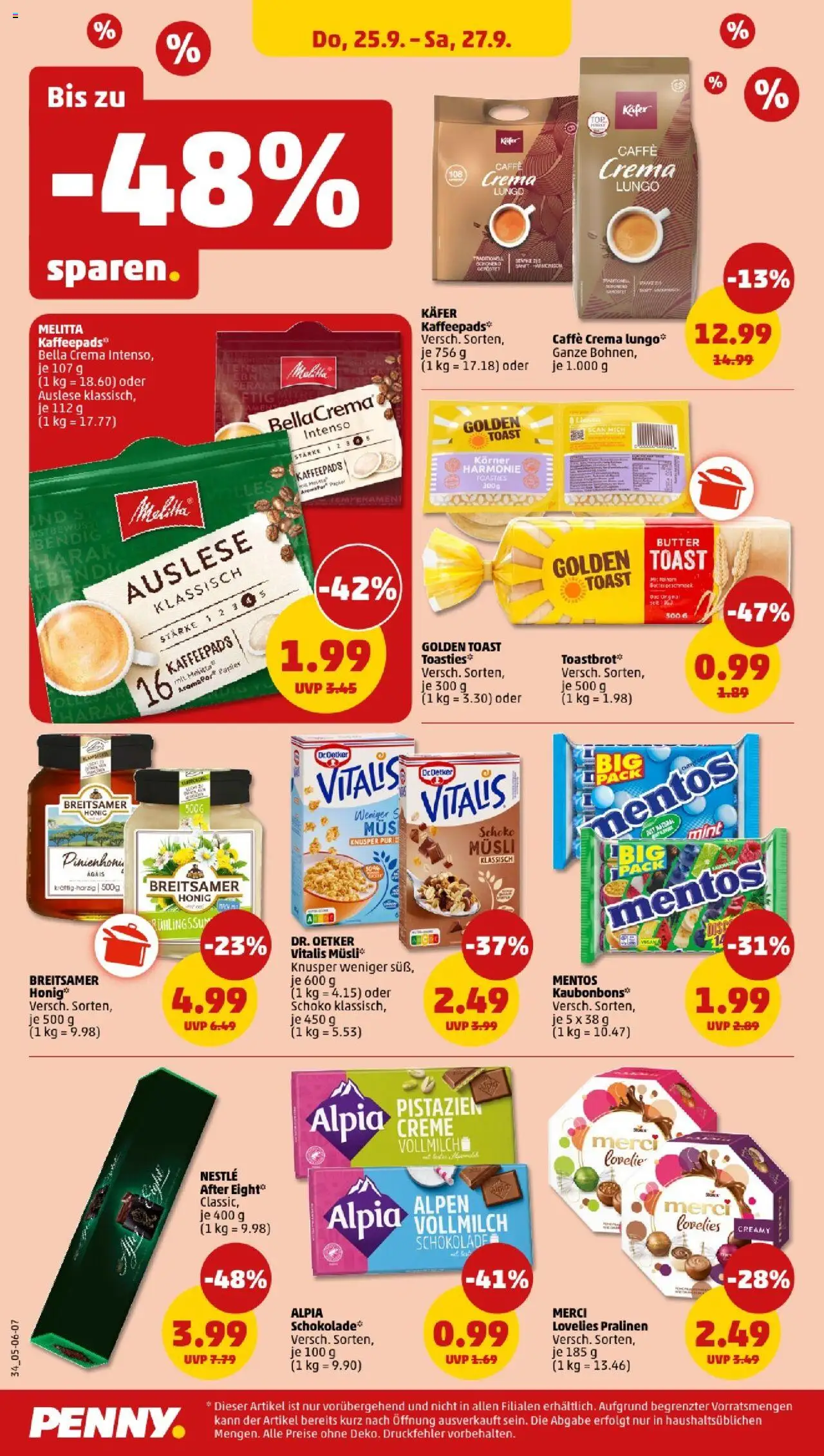 Penny - Saarland  – gültig ab 22.09.2025 | Seite: 36 | Produkte: Musli, Butter, Toast, Schokolade