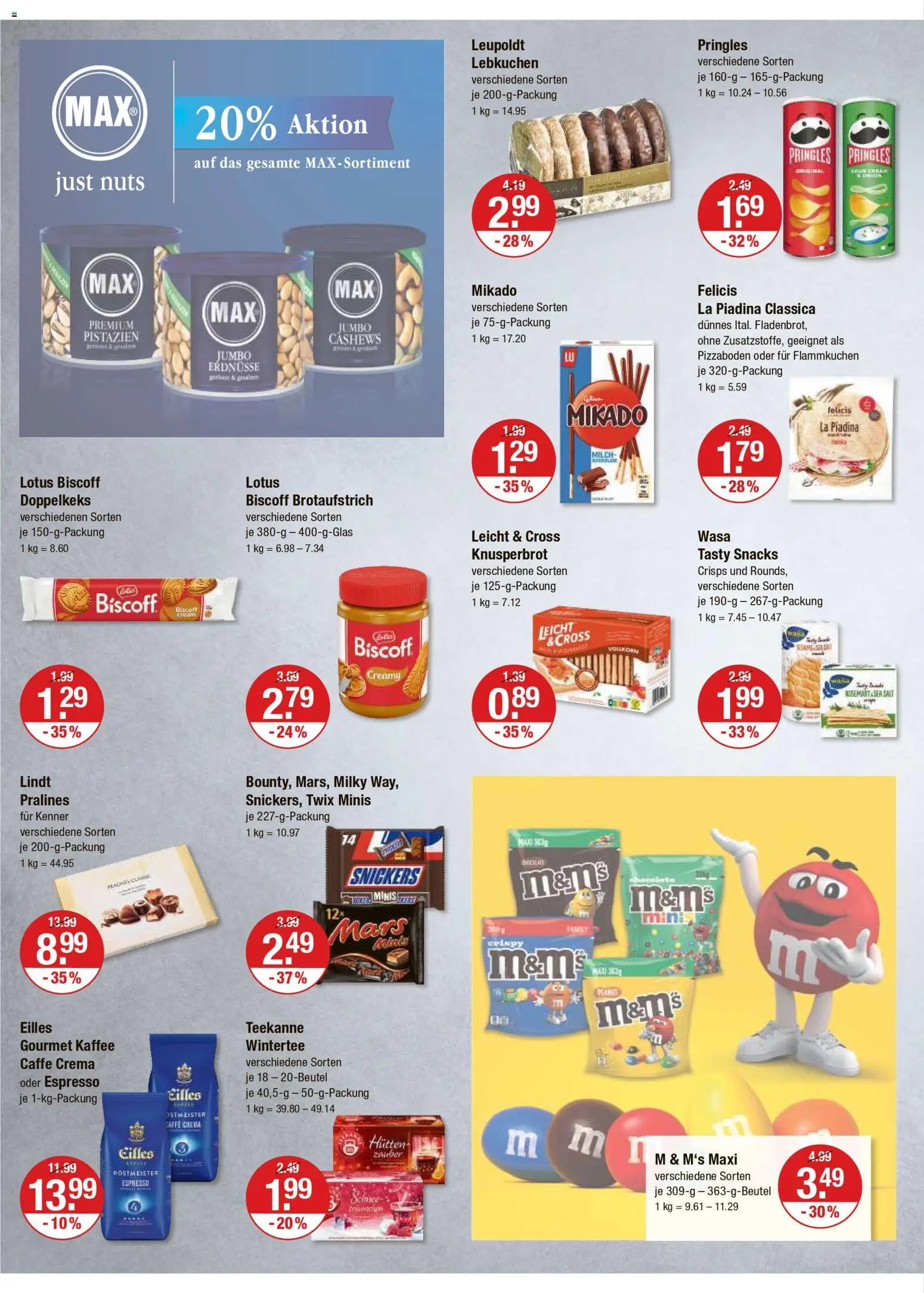 V-Markt - M&#252;nchen – gültig ab 13.11.2025 | Seite: 12 | Produkte: M&M's, Pistazien, Twix, Lindt