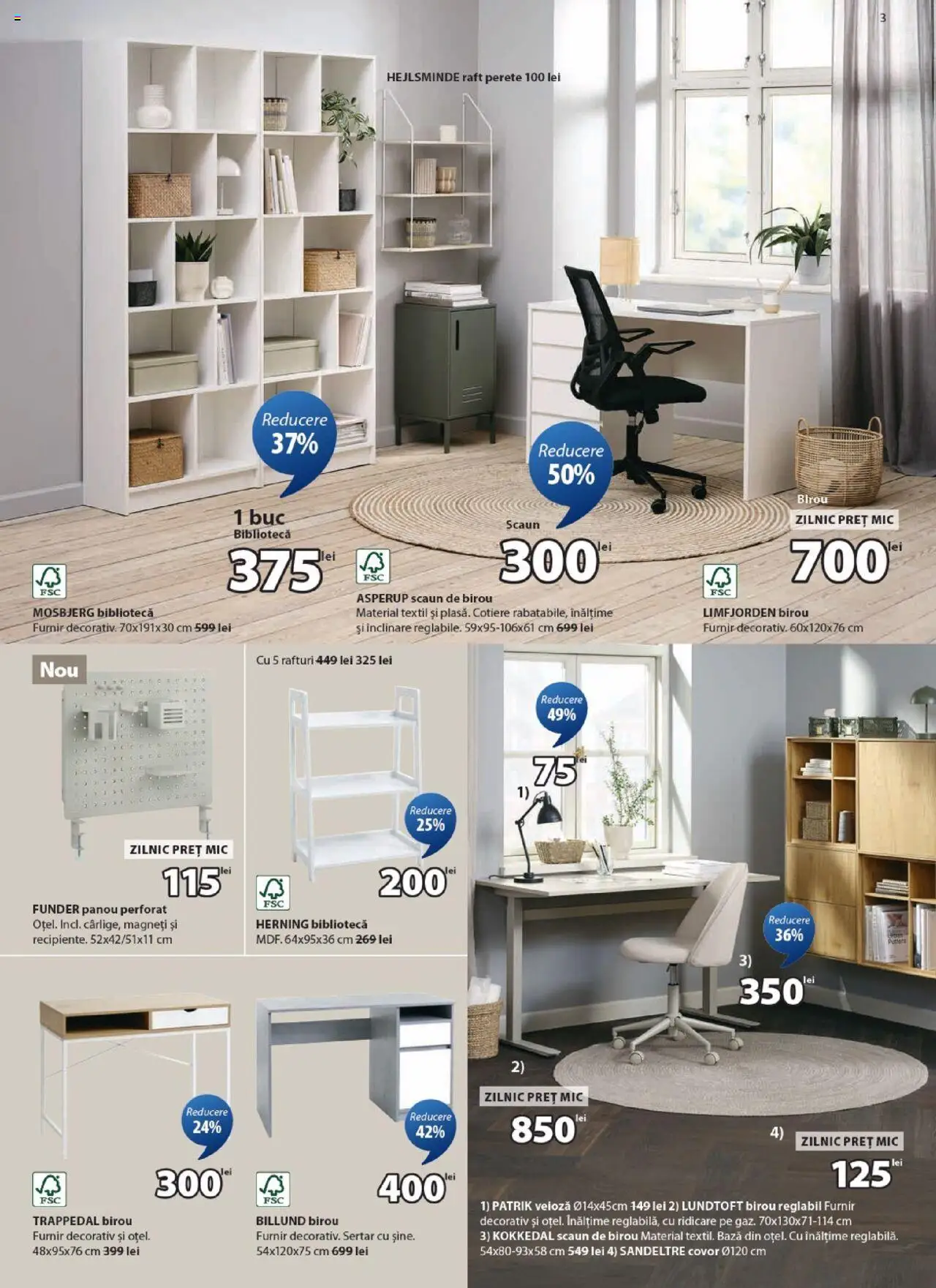 Noul catalog JYSK – valabil de la 26.09.2025 | Pagină: 3 | Produse: Raft, Bibliotecă, Covor, Veioză