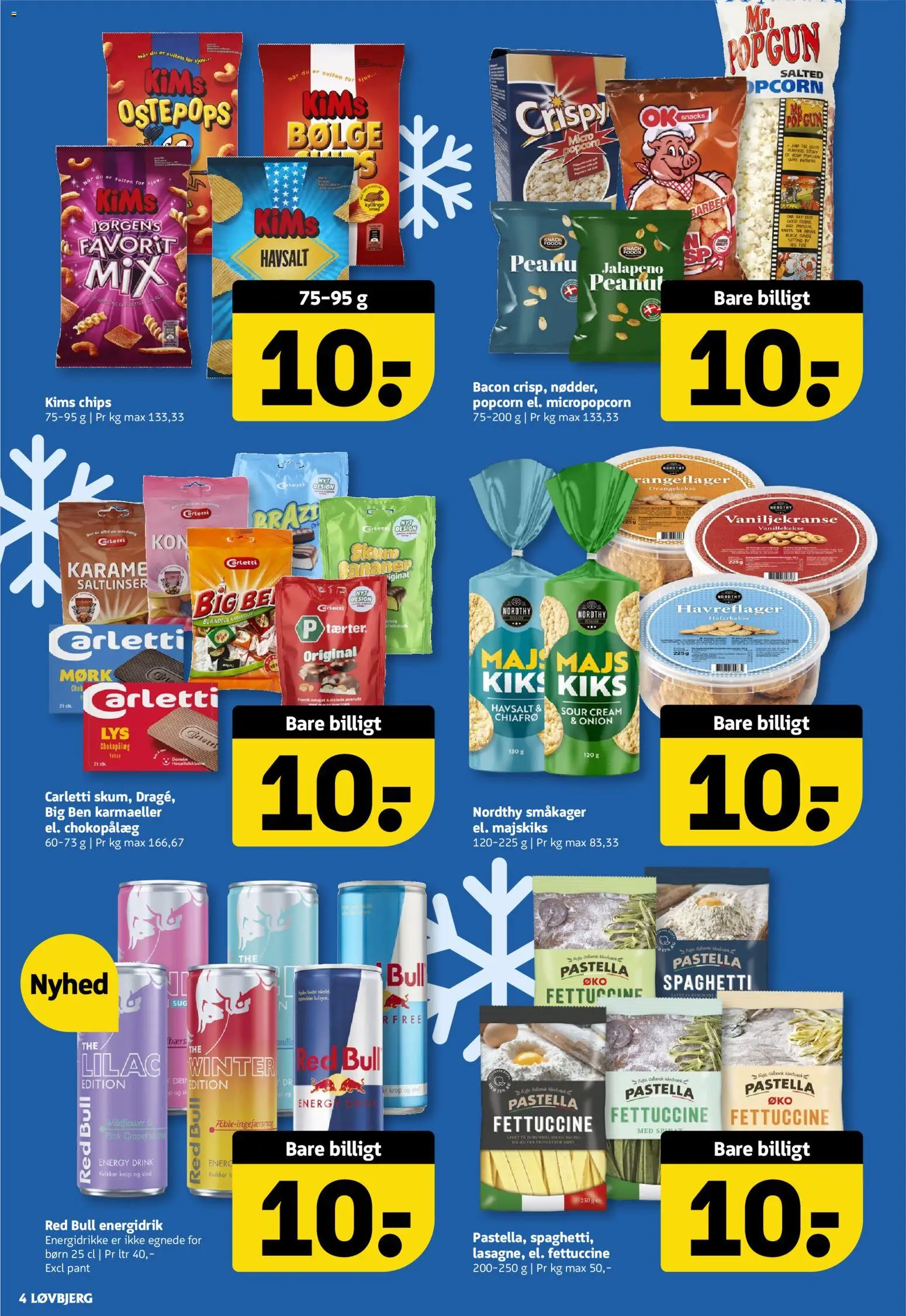 Løvbjerg tilbudsavis – gyldig fra 23.01.2026 | Side: 4 | Produkter: Spaghetti, Småkager, Popcorn, Nougat