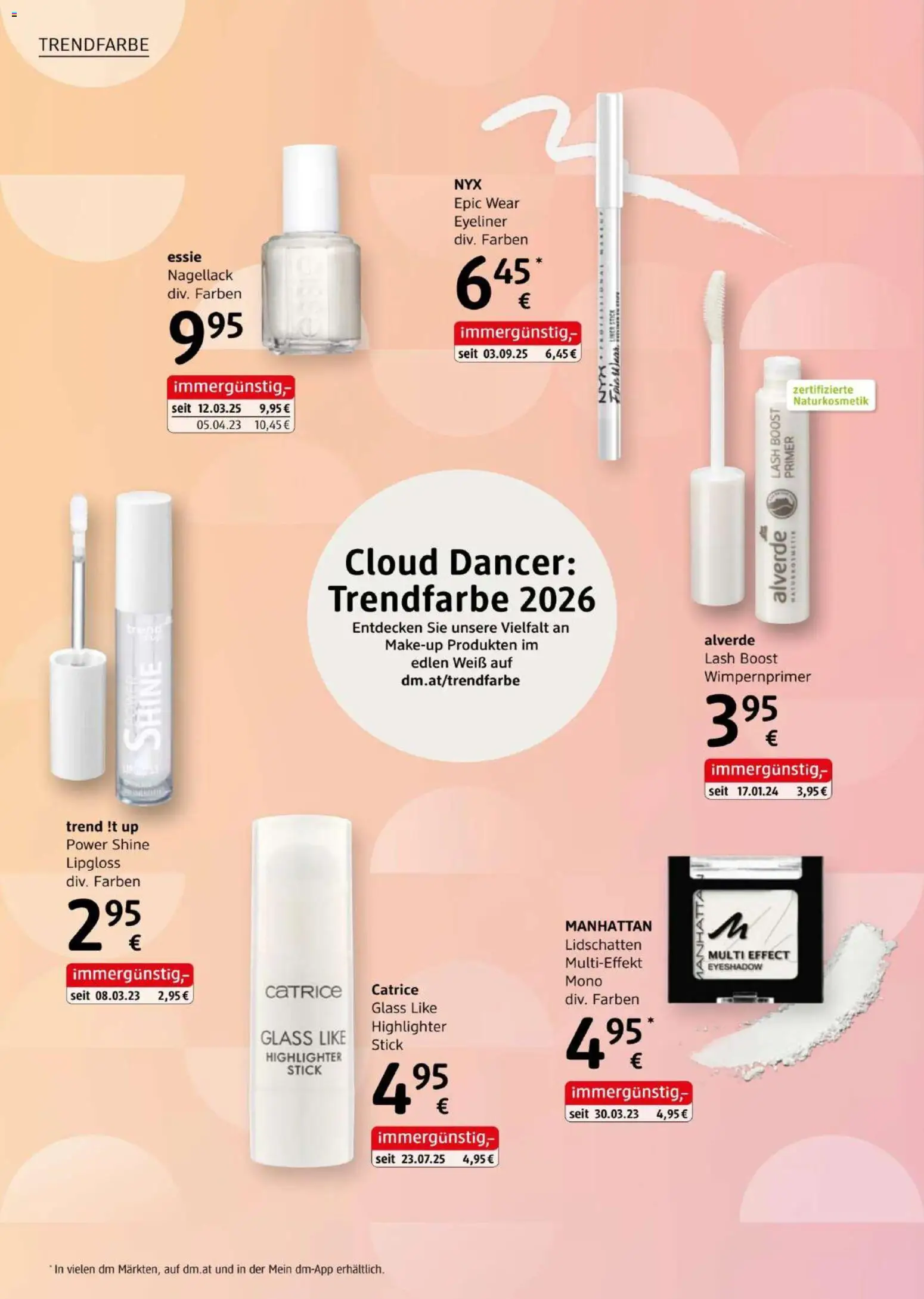 dm drogerie markt Journal April 2026 gültig ab 09.04.2026 | Seite: 6 | Produkte: Lidschatten, Eyeliner, Lipgloss, Nagellack