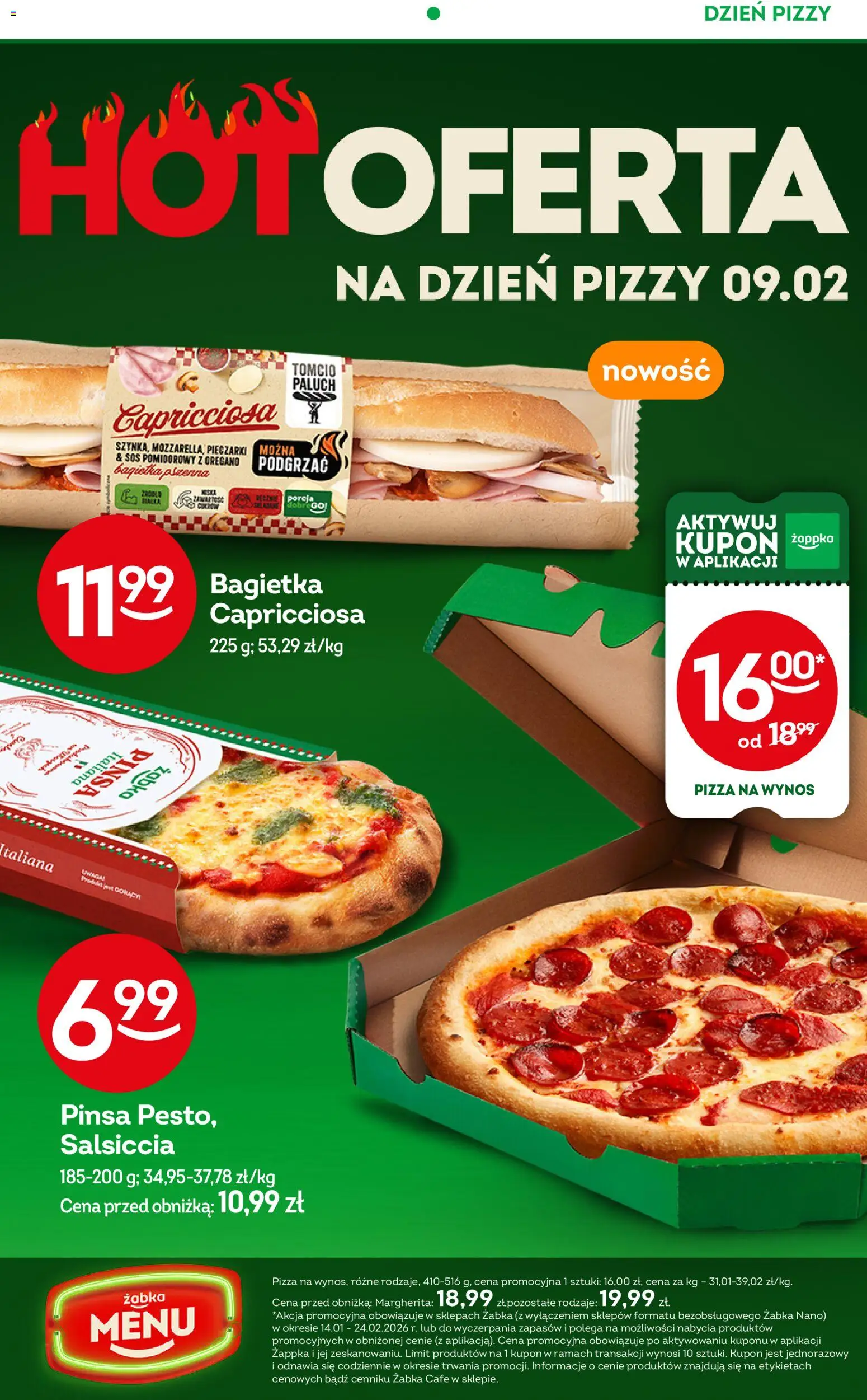 Żabka Gazetka od 28.01.2026 | Strona: 14 | Produkty: Oregano, Bagietka, Pinsa, Sos