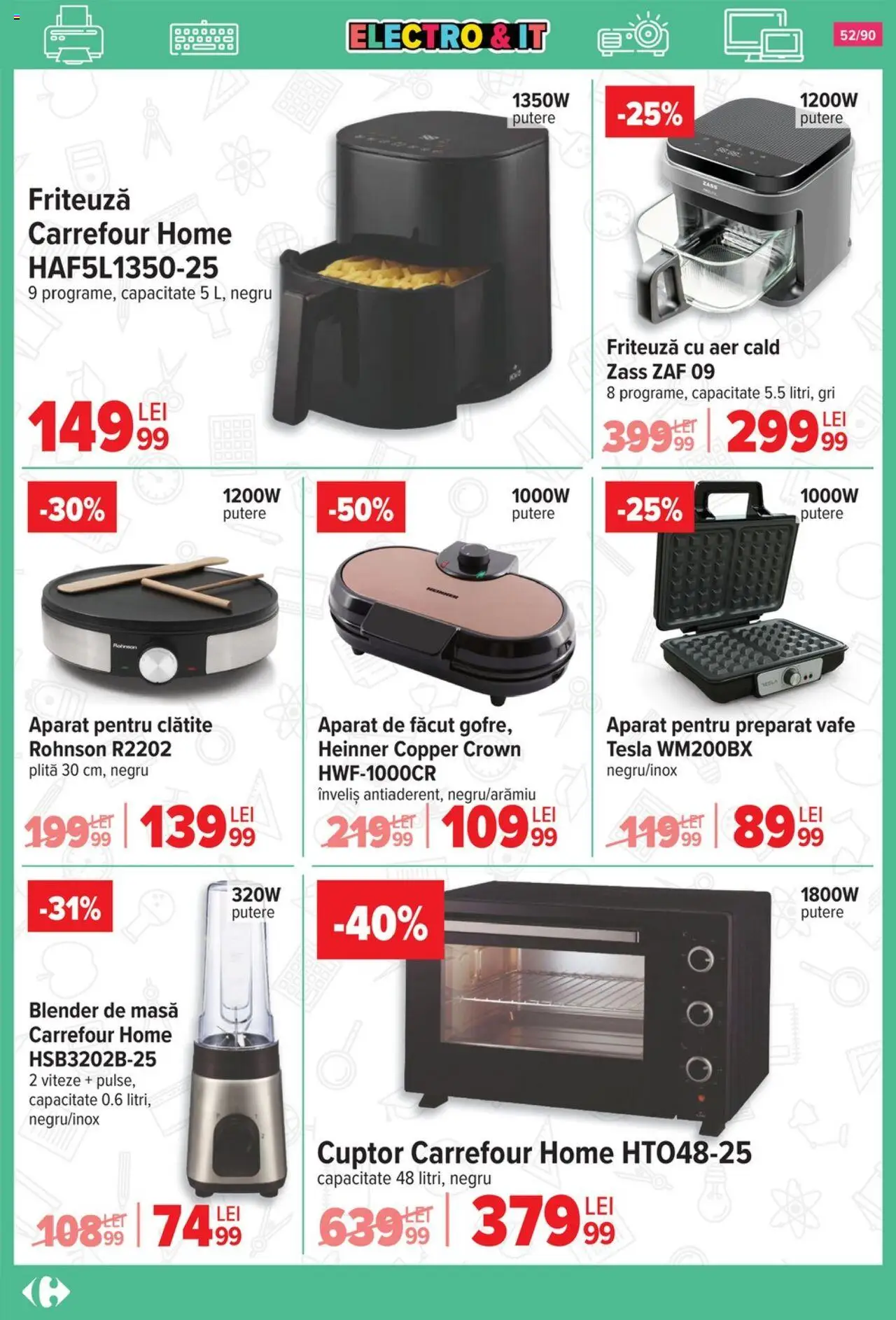 Carrefour catalog - Începe școala – valabil de la 13.08.2025 | Pagină: 53 | Produse: Blender, Ginseng, Friteuză, Clătite