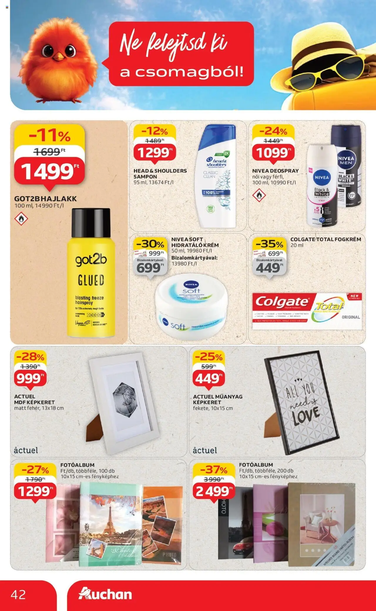 Auchan akciós ujság - amely érvényes a következő dátumtól: 07.08.2025 | Oldal: 42 | Termékek: Képkeret, Sampon, Fogkrém, Vegán