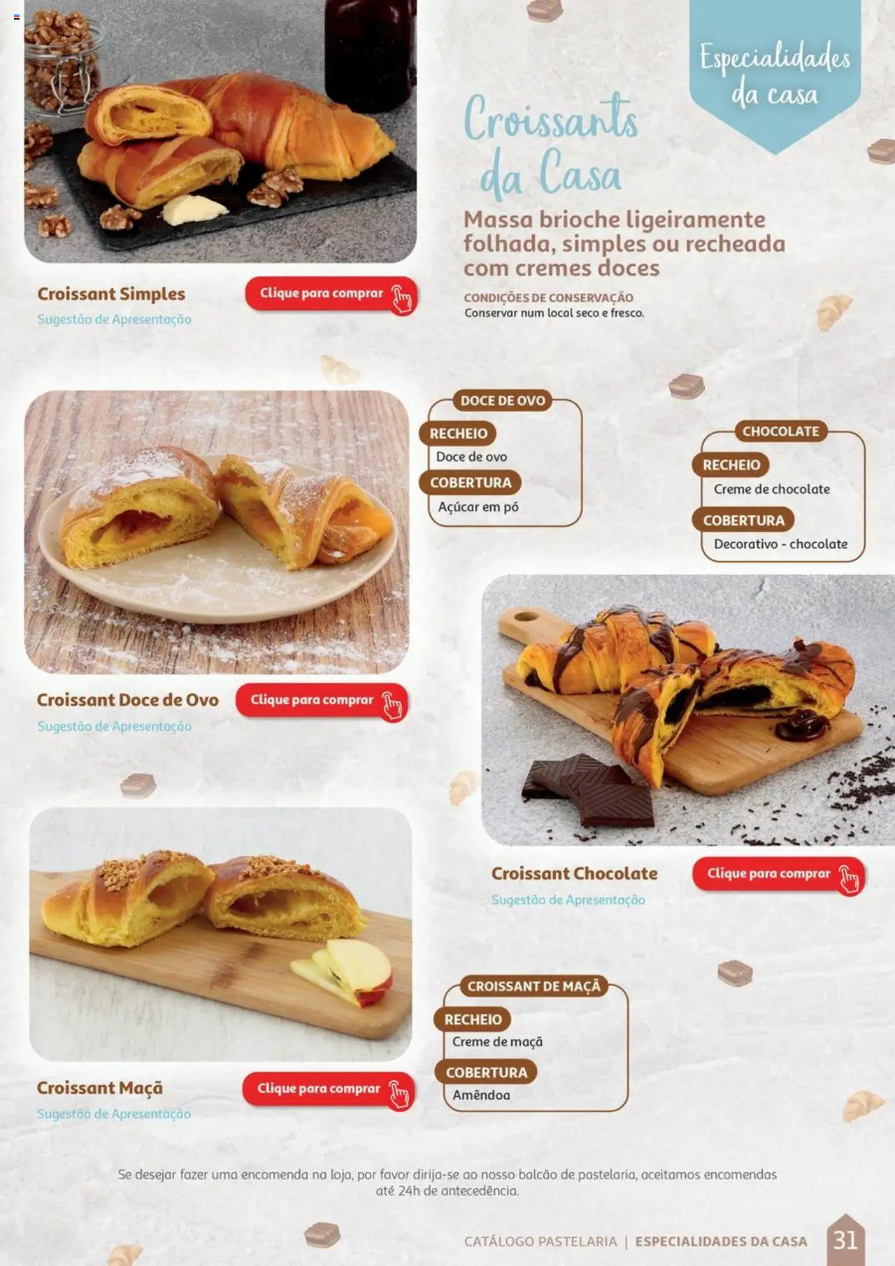 Auchan Catálogo de Pastelaria │ válido de 08.04.2024 | Página: 31 | Produtos: Maça, Chocolate, Massa, Creme