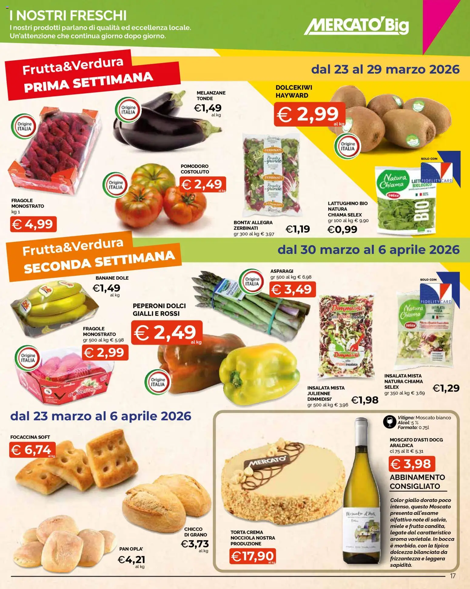 Volantino Mercatò del 23.03.2026 | Pagina: 17 | Prodotti: Insalata, Pomodoro, Melanzane, Torta