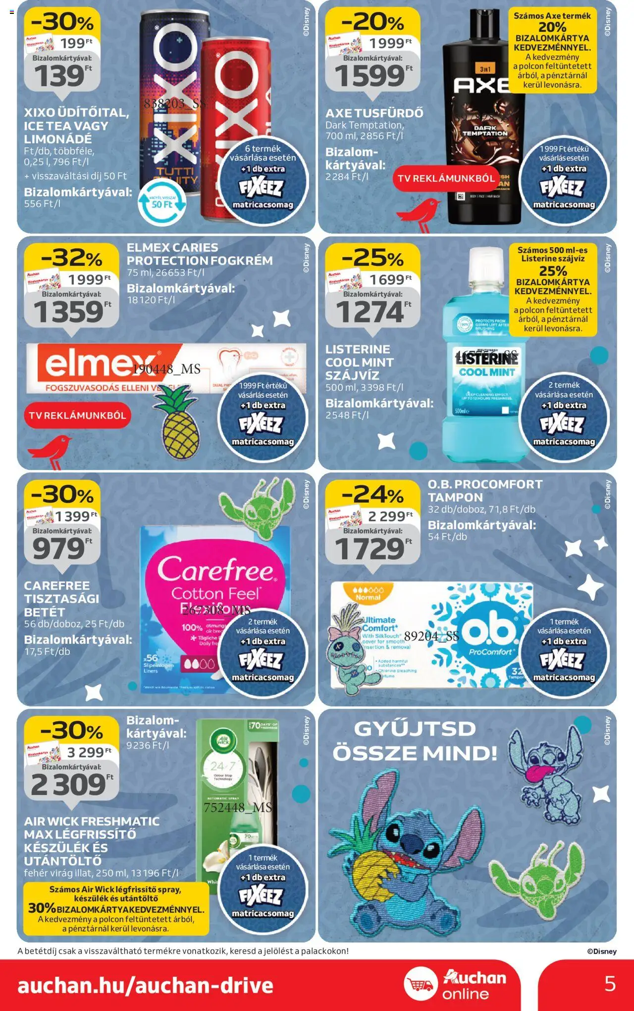 Auchan akciós ujság - amely érvényes a következő dátumtól: 14.08.2025 | Oldal: 5 | Termékek: Body, Légfrissítő, Limonádé, Tea