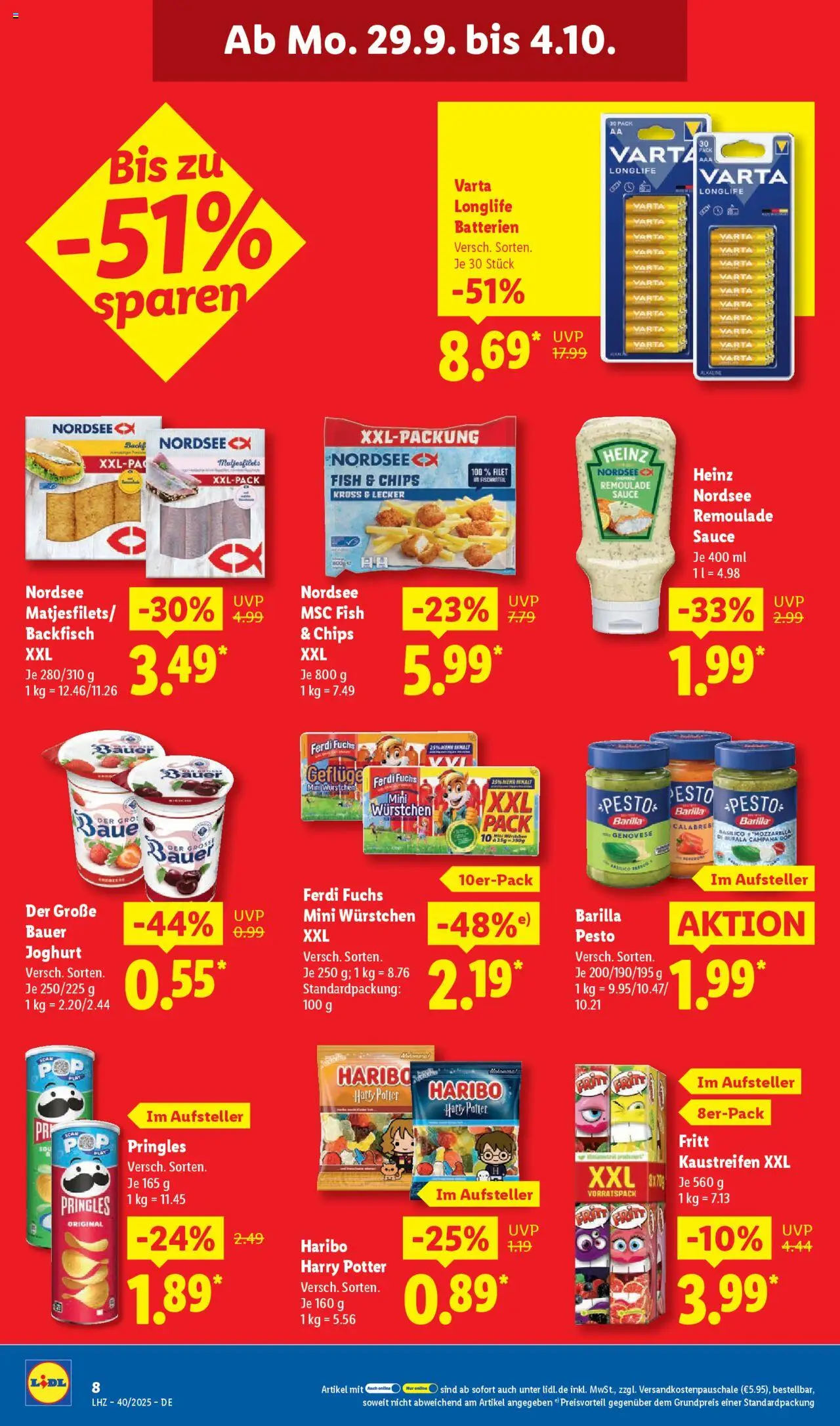 Lidl Prospekt Lüchow – gültig ab 29.09.2025 | Seite: 14 | Produkte: Haribo, Joghurt, Barilla, Mozzarella
