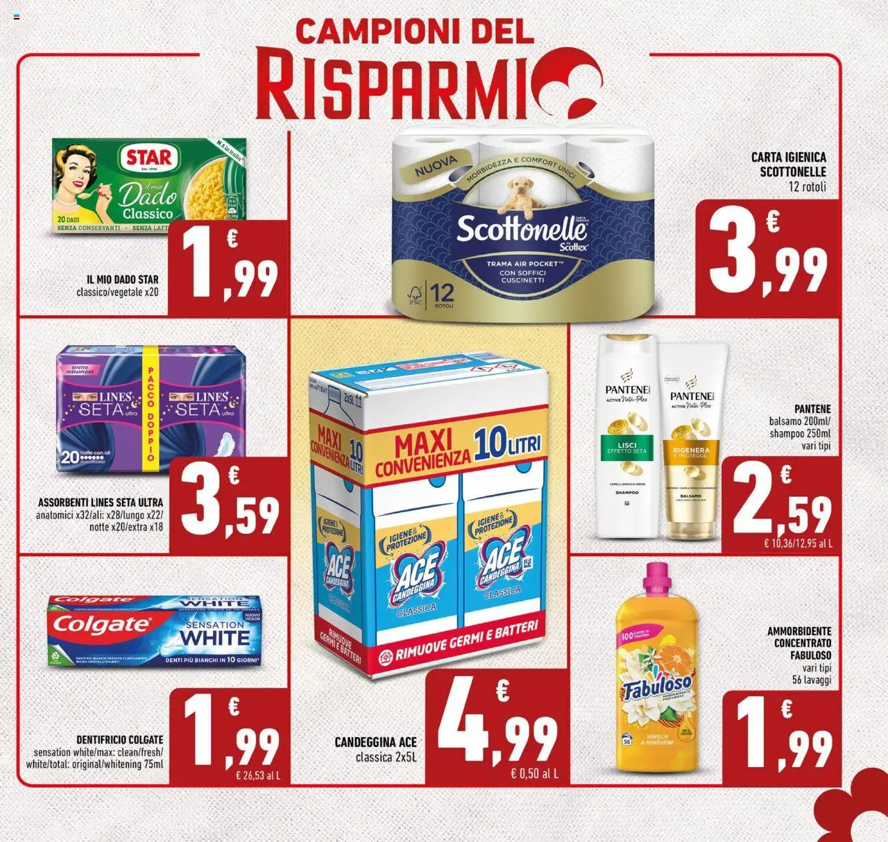 Volantino Conad del 10.09.2025 | Pagina: 3 | Prodotti: Balsamo, Carta igienica, Dentifricio, Ammorbidente