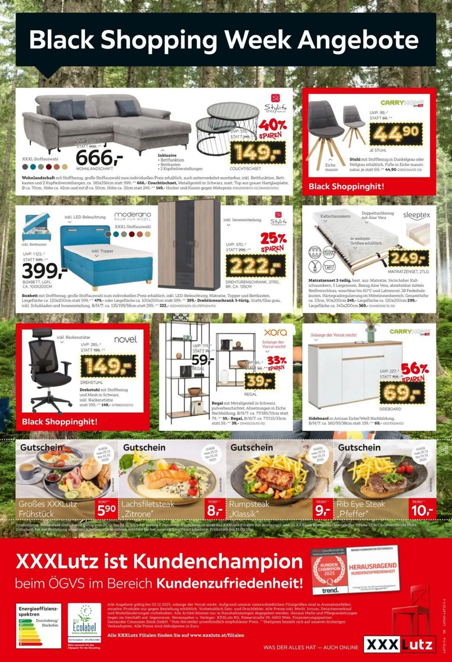 XXXLutz - Black Friday gültig ab 25.11.2025 | Seite: 8 | Produkte: Bett, Kissen, Regal, Stuhl