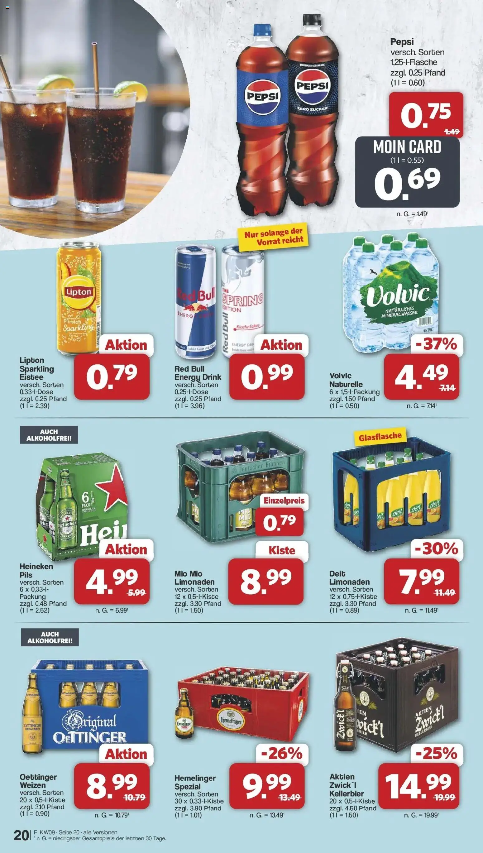 Famila Nordwest Wochenangebote – gültig ab 23.02.2026 | Seite: 20 | Produkte: Red bull, Mineralwasser, Heineken, Pepsi