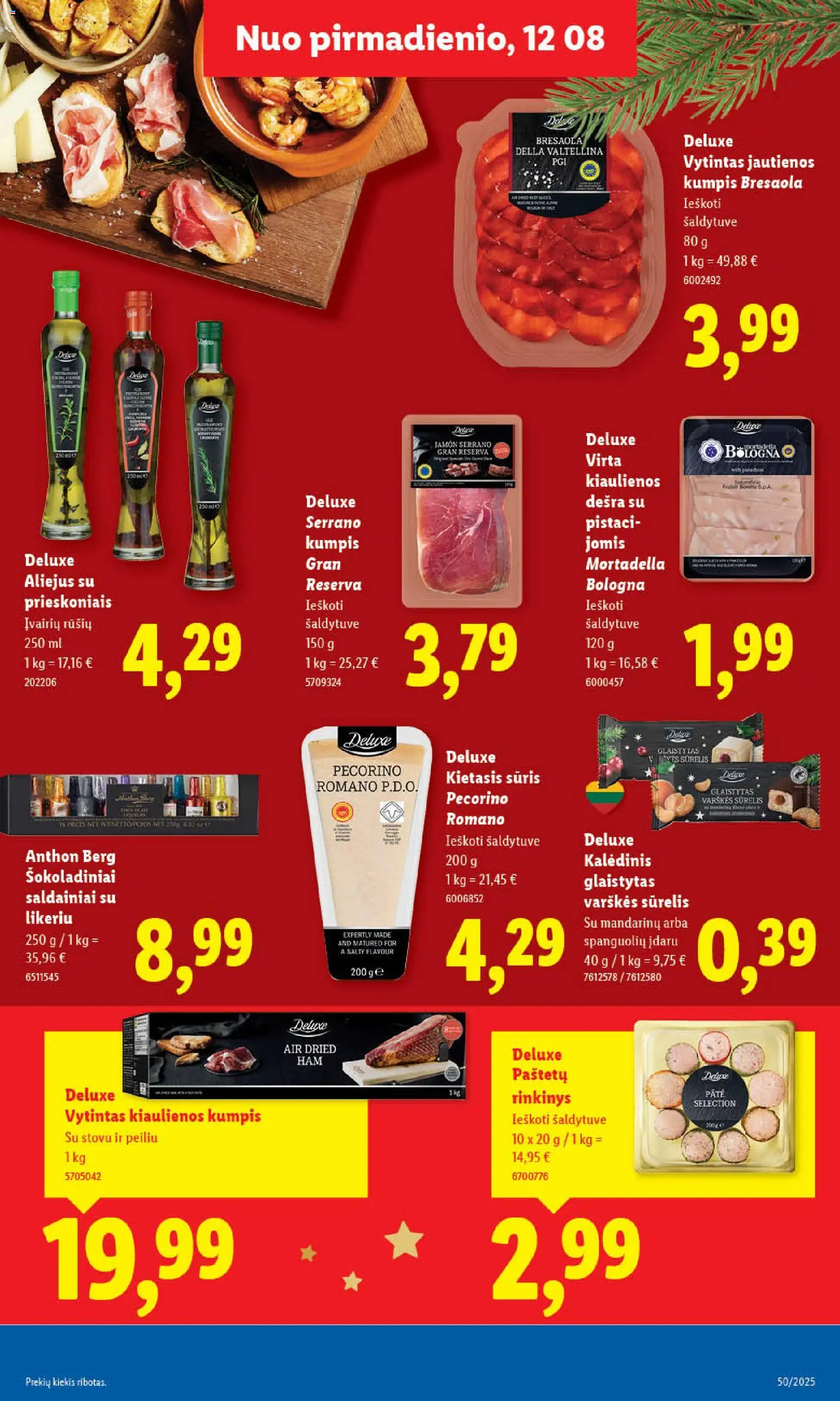 LIDL akcijos nuo 11.12.2025 | Puslapis: 19 | Prekių: Kiaulienos, Jautienos, Kumpis, Saldainiai