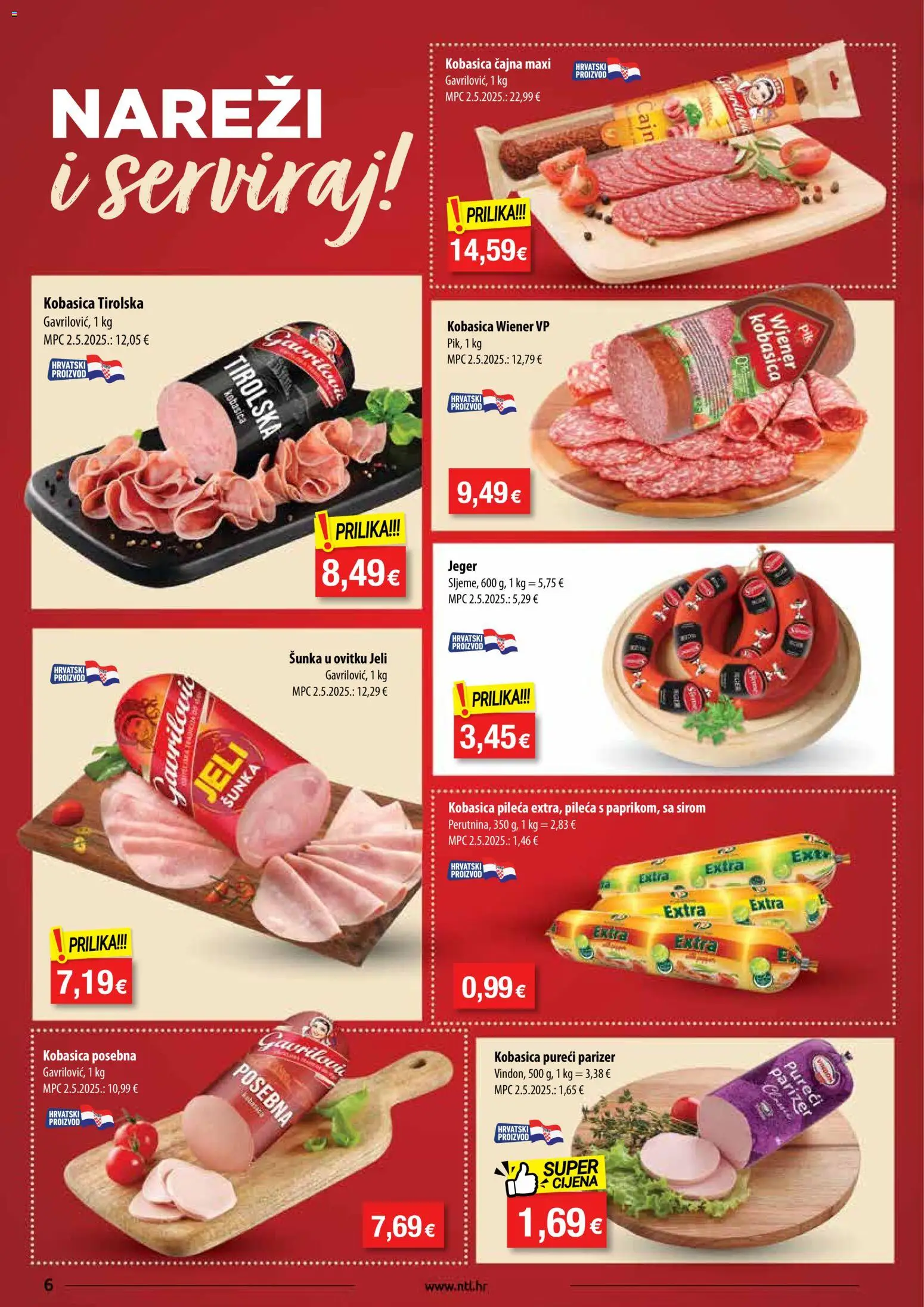 NTL katalog | vrijedi od 29.10.2025 | Stranica: 6 | Proizvodi: Šunka, Kobasica, Parizer