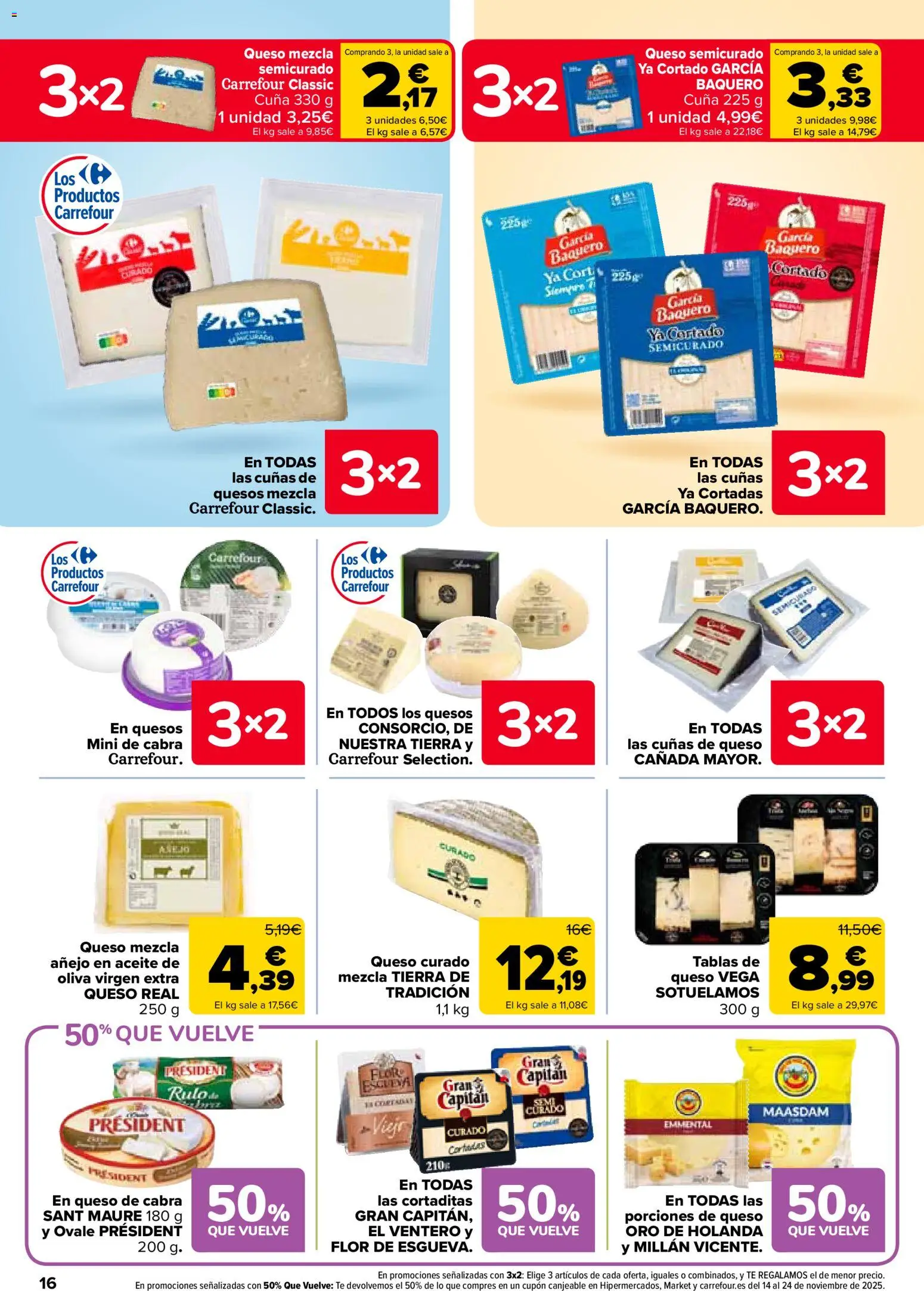 Carrefour folleto │ válido desde el 28.10.2025 | Página: 16 | Productos: Queso, Aceite, Té, Cuna
