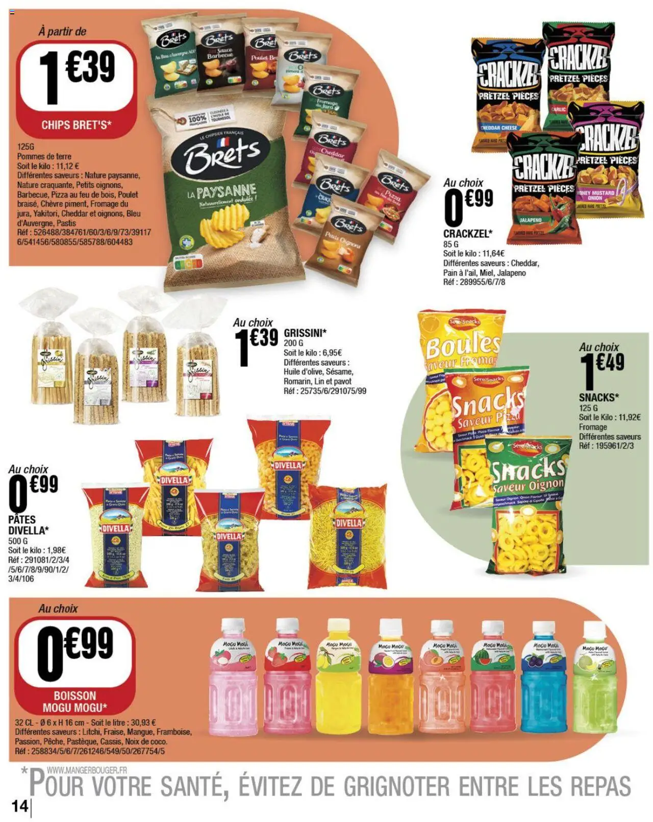  | Page: 14 | Produits: Mogu Mogu, Oignons, Cheddar, Noix