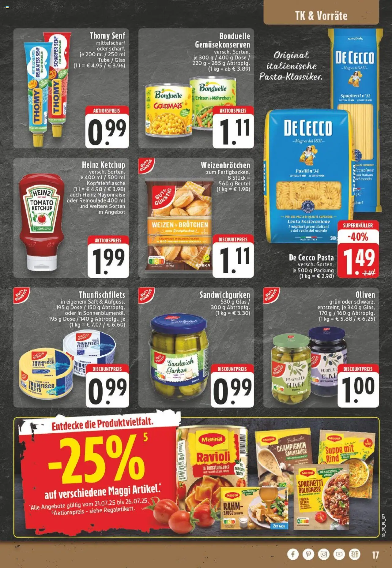 Edeka prospekt Bocholt - Holtwick	 - gültig ab dem 20.07.2025 | Seite: 17 | Produkte: Thunfisch, Heinz ketchup, Mayonnaise, Maggi suppe