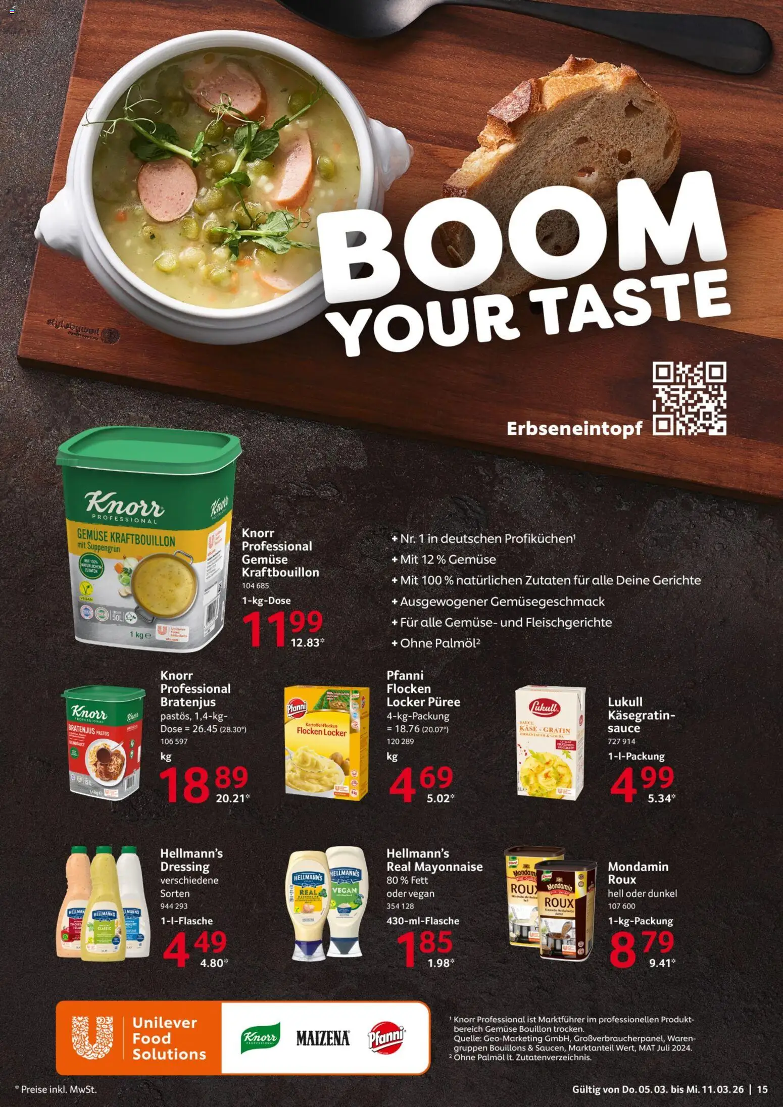 Selgros Prospekt 	 – gültig ab 05.03.2026 | Seite: 15 | Produkte: Gouda, Knorr, Mayonnaise, Flocken