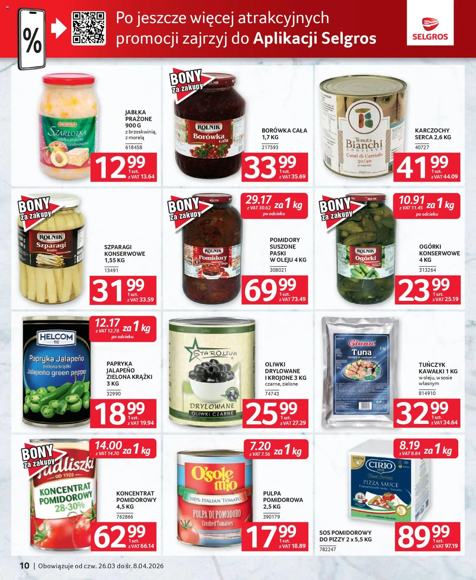 Selgros cash&carry gazetka - Oferta dla gastronomii od 26.03.2026 | Strona: 10 | Produkty: Papryka, Szparagi, Pizza, Oliwki czarne