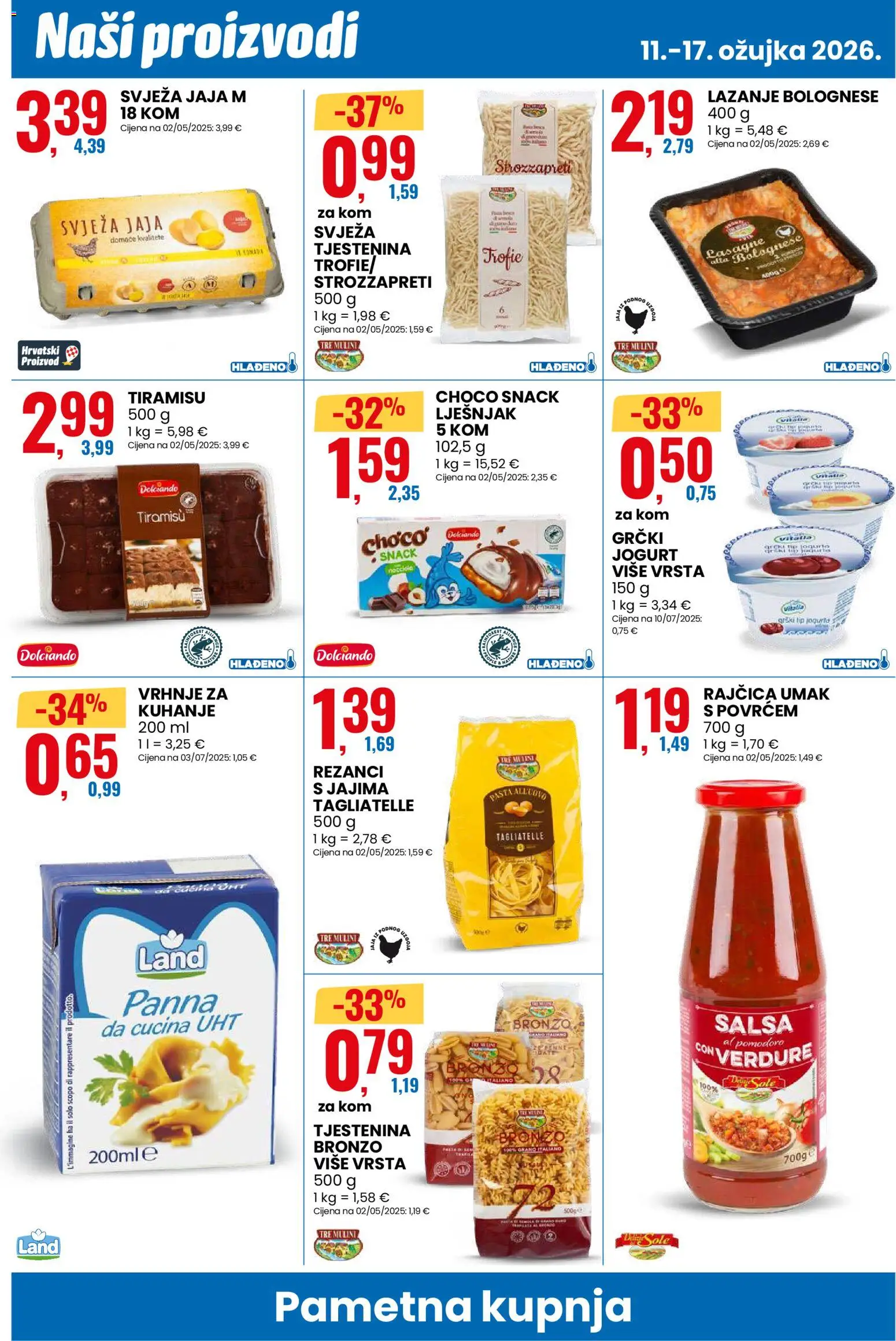 Eurospin katalog | vrijedi od 11.03.2026 | Stranica: 4 | Proizvodi: Lasagne, Jaja, Tjestenina, Lješnjak