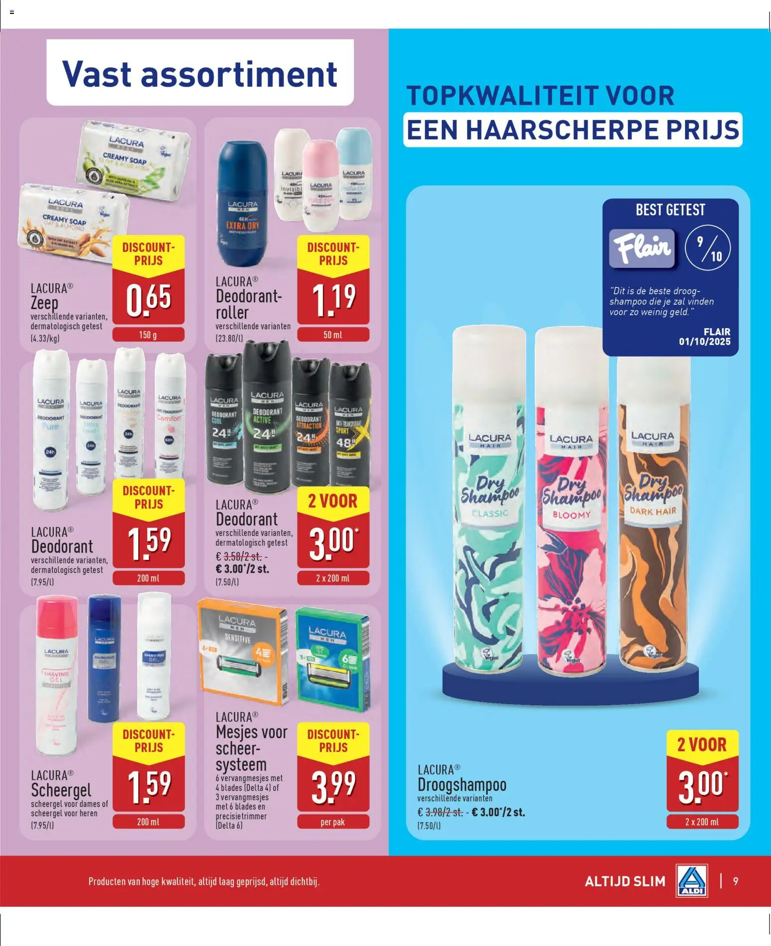 {H1} | Pagina: 9 | Producten: Shampoo, Zeep, Deodorant, Droogshampoo