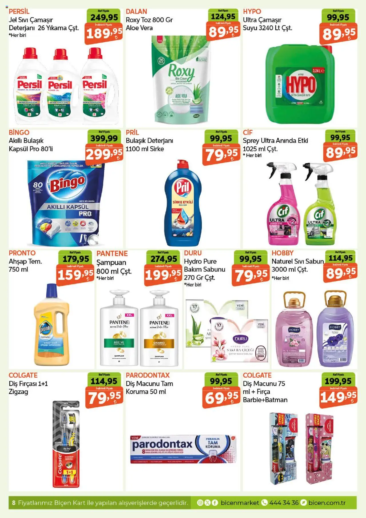 Biçen Market Katalog - 08.10.2025 tarihinden itibaren geçerlidir | Sayfa: 8 | Ürünler: Raf, Şampuan, Diş macunu, Bulaşık deterjanı