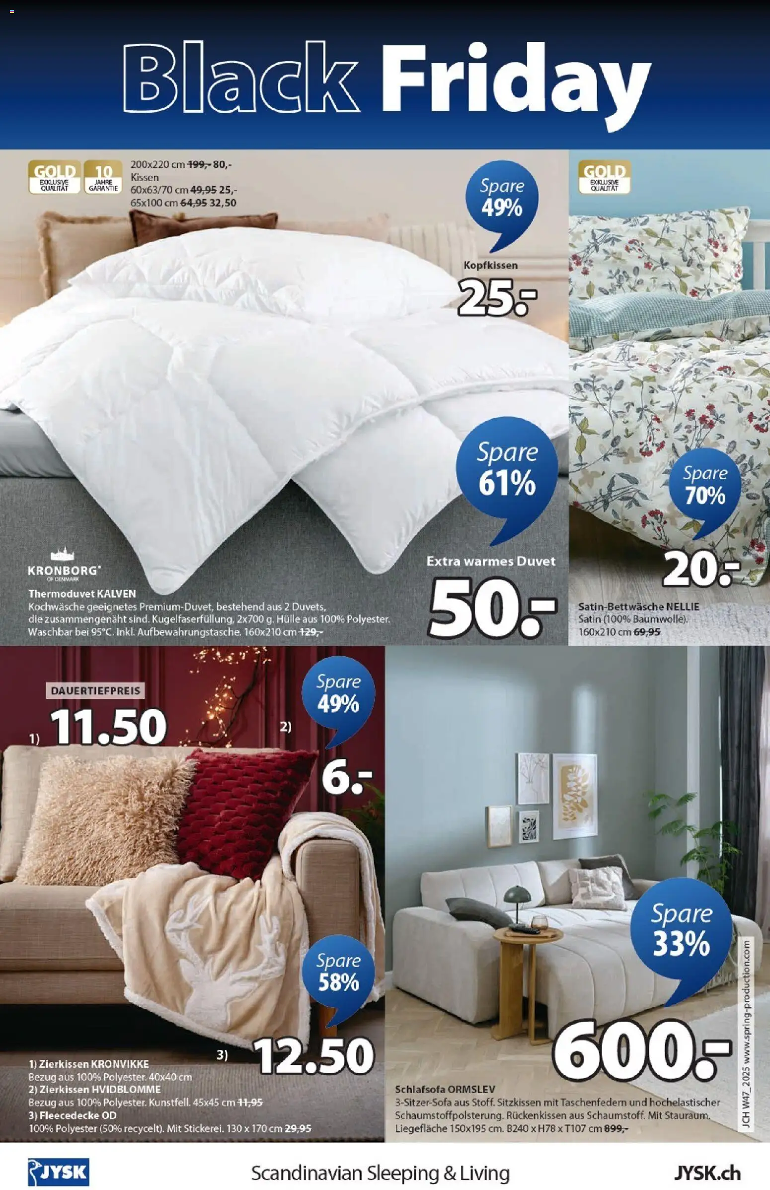 JYSK - Black Friday – gültig ab 18.11.2025 | Seite: 12 | Produkte: Kissen, Kopfkissen, Hülle, Schlafsofa