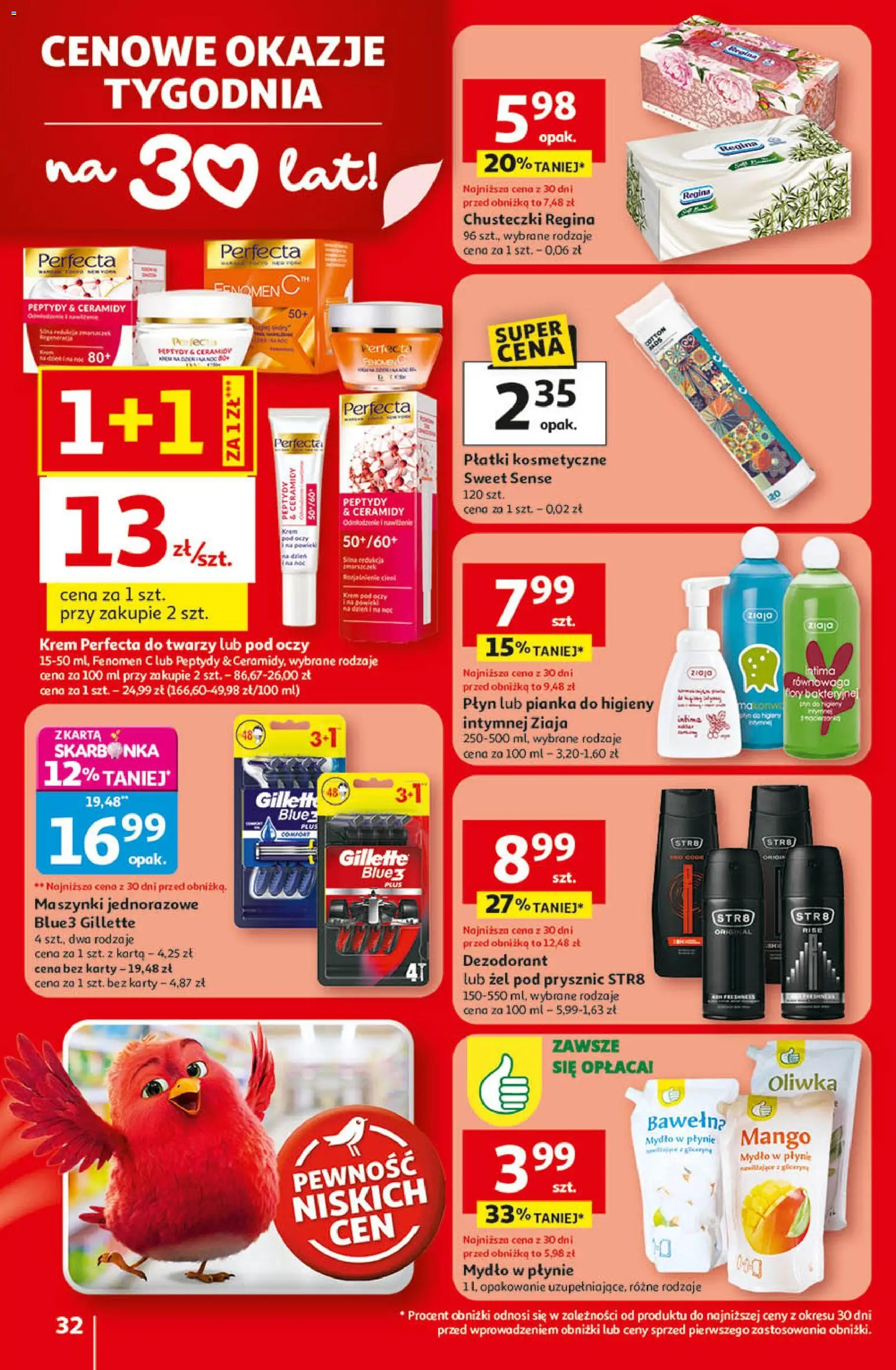 Auchan - Gazetka 30 Lat Hipermarket  od 09.04.2026 | Strona: 32 | Produkty: Prysznic, Płatki kosmetyczne, Płatki, Mydło