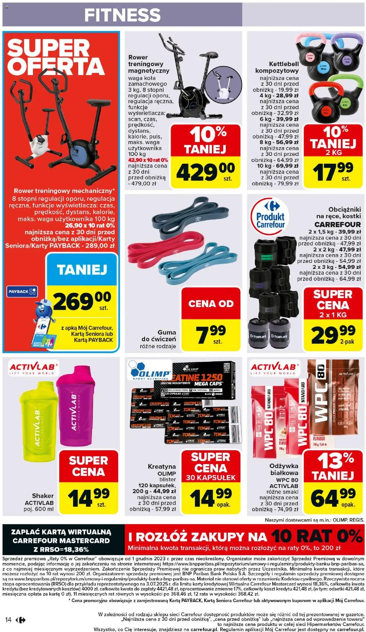 Carrefour Gazetka - Łap okazje od 11.09.2025 | Strona: 14 | Produkty: Karta, Waga, Rower, Odżywka