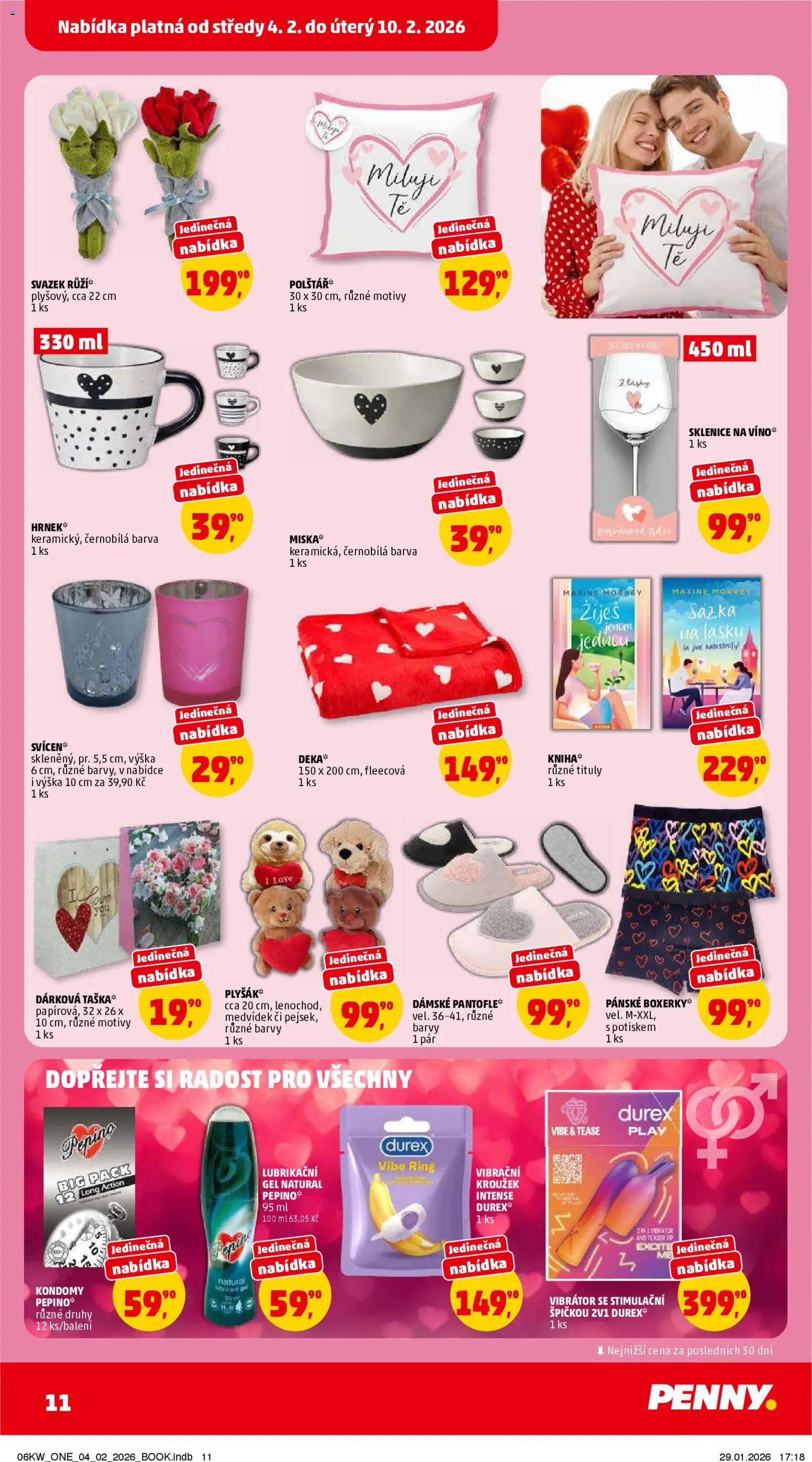 Penny Market leták - Čtvrtečník od 04.02.2026 | Strana: 11 | Produkty: Kondomy, Taška, Sklenice na víno, Sklenice