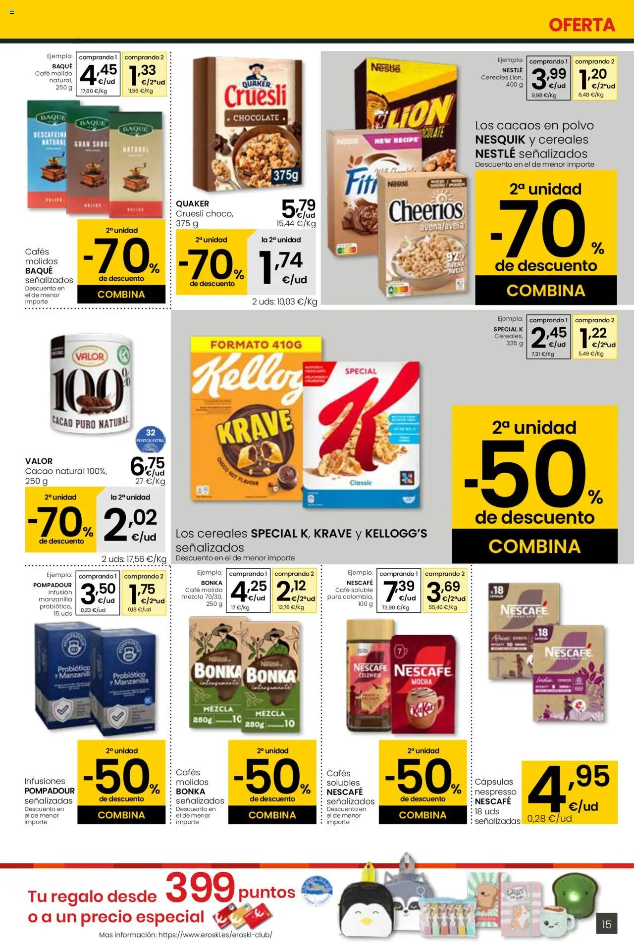 Eroski - Eskaintza handia Center │ válido desde el 18.09.2025 | Página: 15 | Productos: Polvo, Café, Chocolate, Café molido