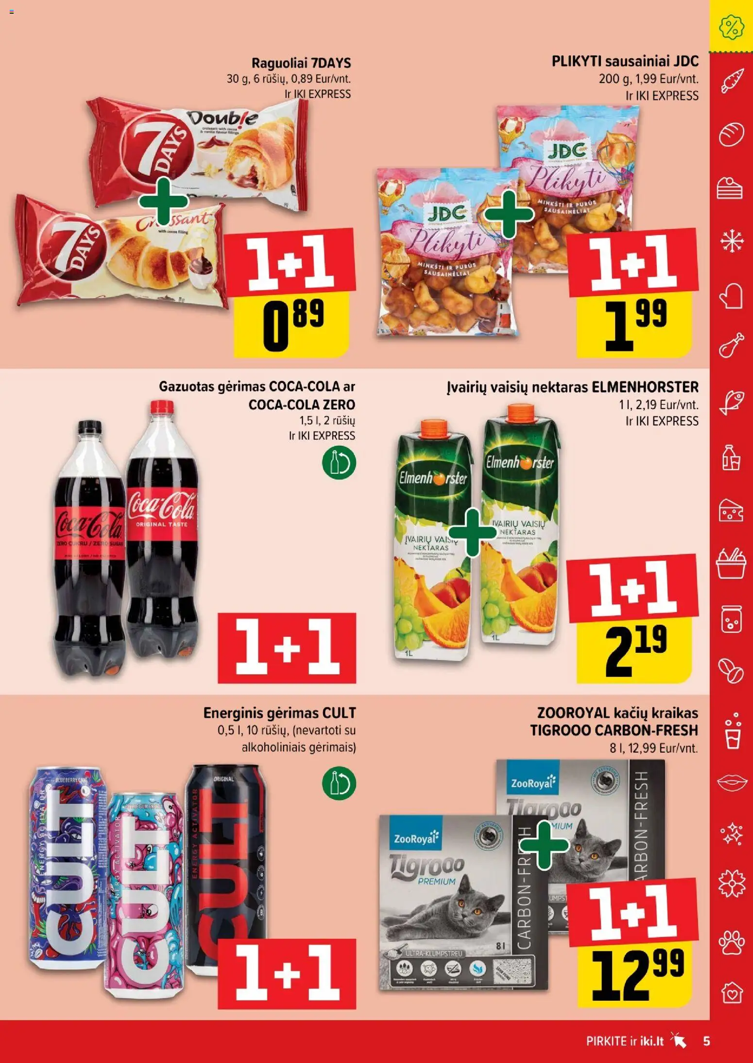IKI akcijos nuo 19.01.2026 | Puslapis: 5 | Prekių: Sausainiai, Energinis gėrimas