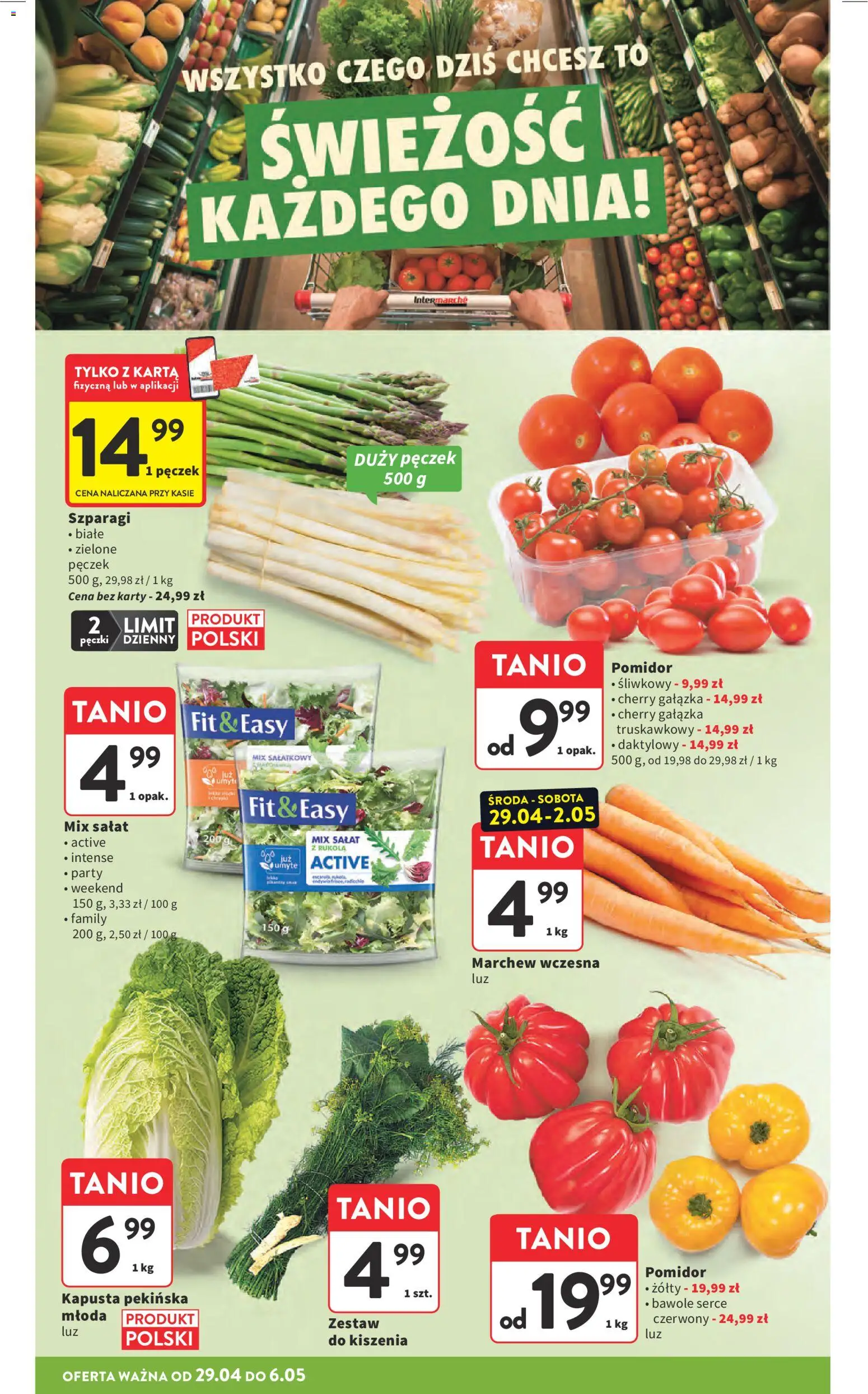 Intermarche gazetka od 29.04.2026 | Strona: 20 | Produkty: Karta, Kapusta pekińska, Rukola, Szparagi