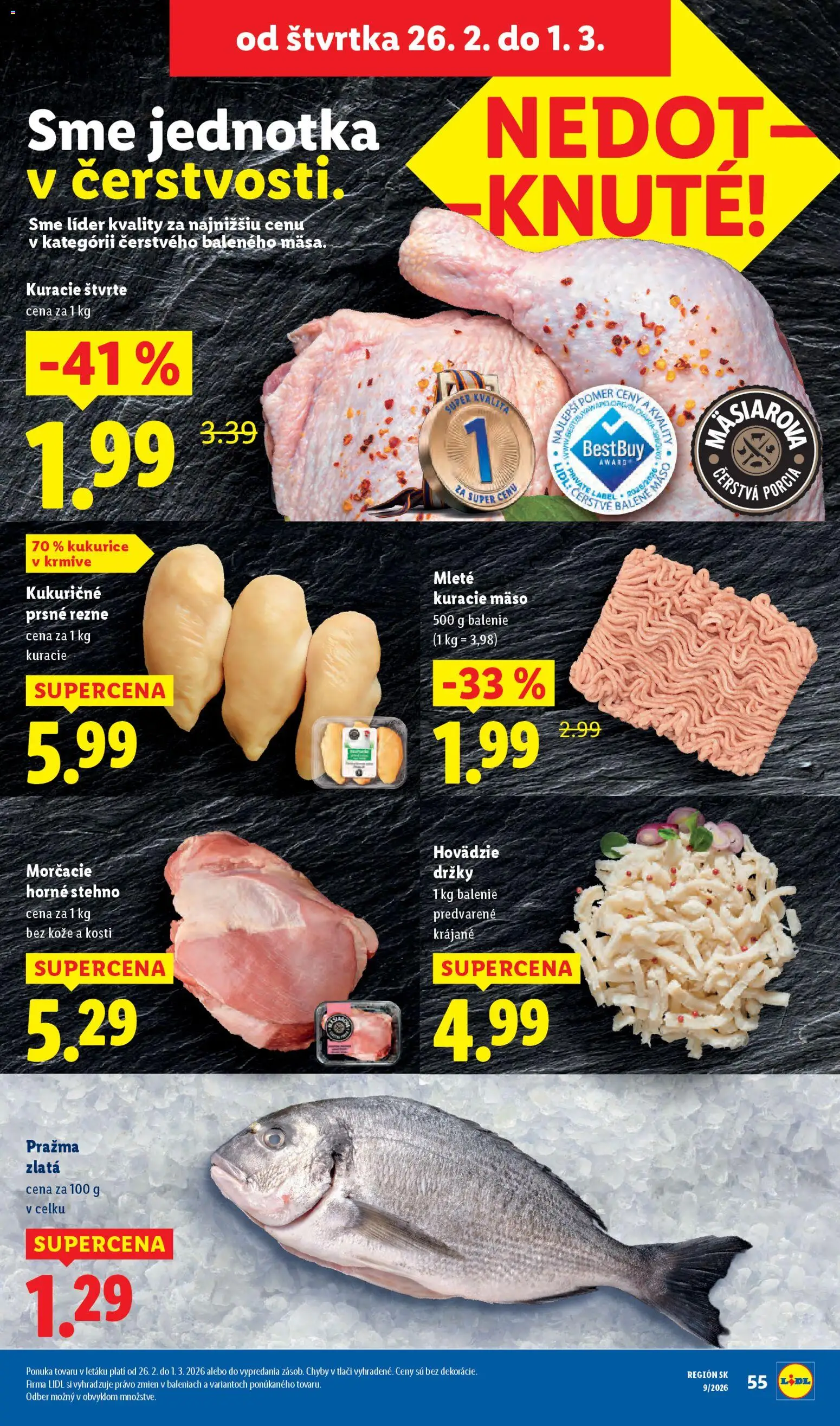 Nové Lidl akcie – leták je platný od 23.02.2026 | Strana: 62 | Produkty: Kuracie mäso