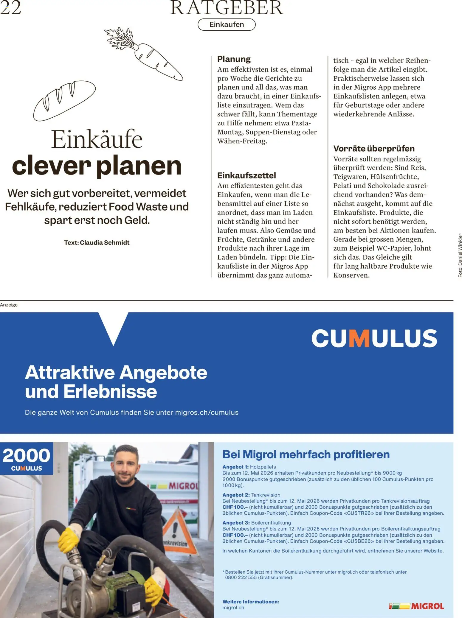 Migros aktionen Magazin – gültig ab 29.04.2026 | Seite: 22 | Produkte: Tisch, Schokolade, Gemüse, Pasta