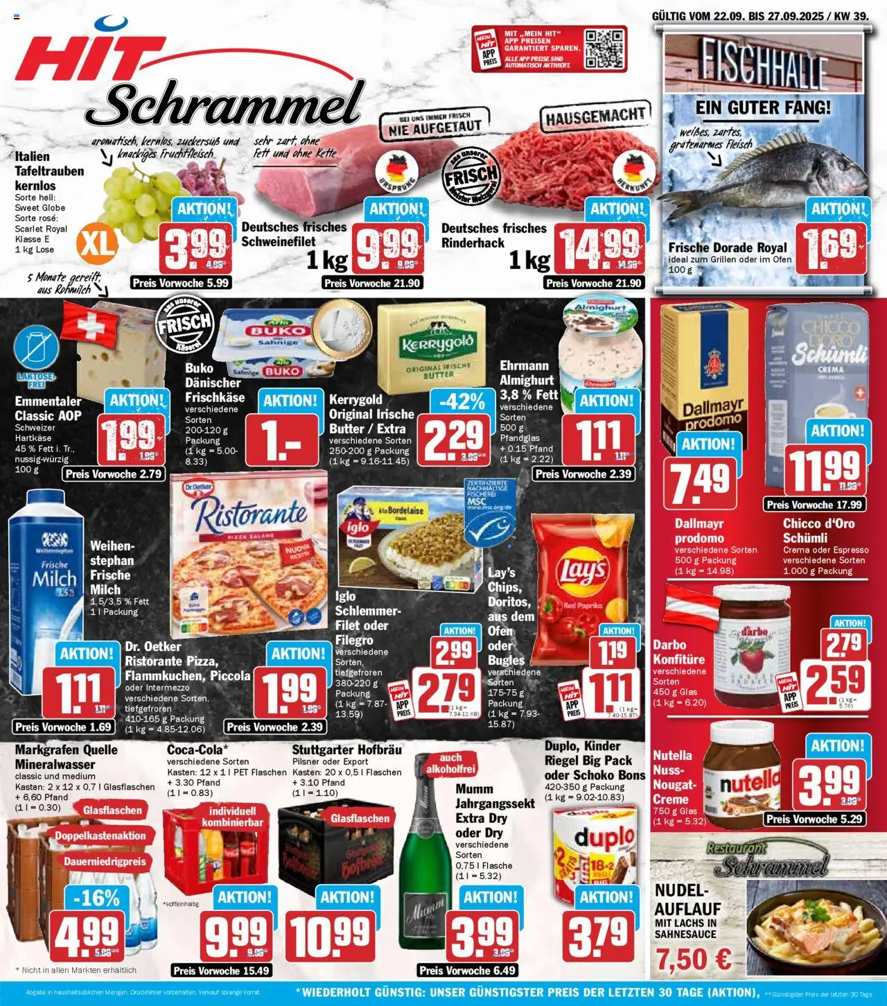 HIT - Baden-Württemberg – gültig ab 22.09.2025 | Seite: 1 | Produkte: Butter, Creme, Lachs, Paprika