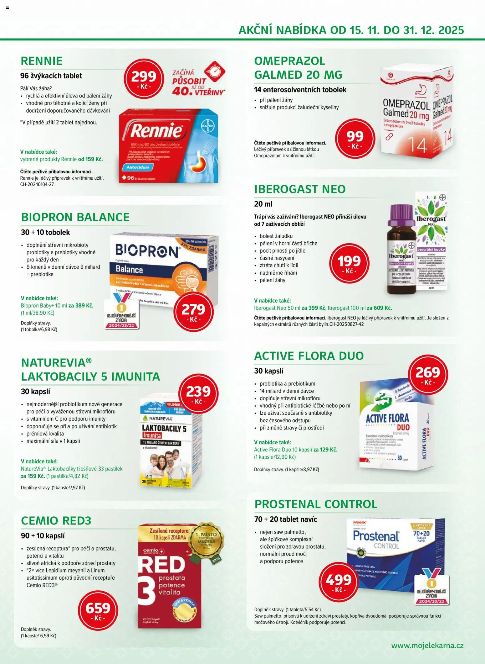 Moje lékárna leták od 15.11.2025 | Strana: 5 | Produkty: Probiotika, Tablet, Flora