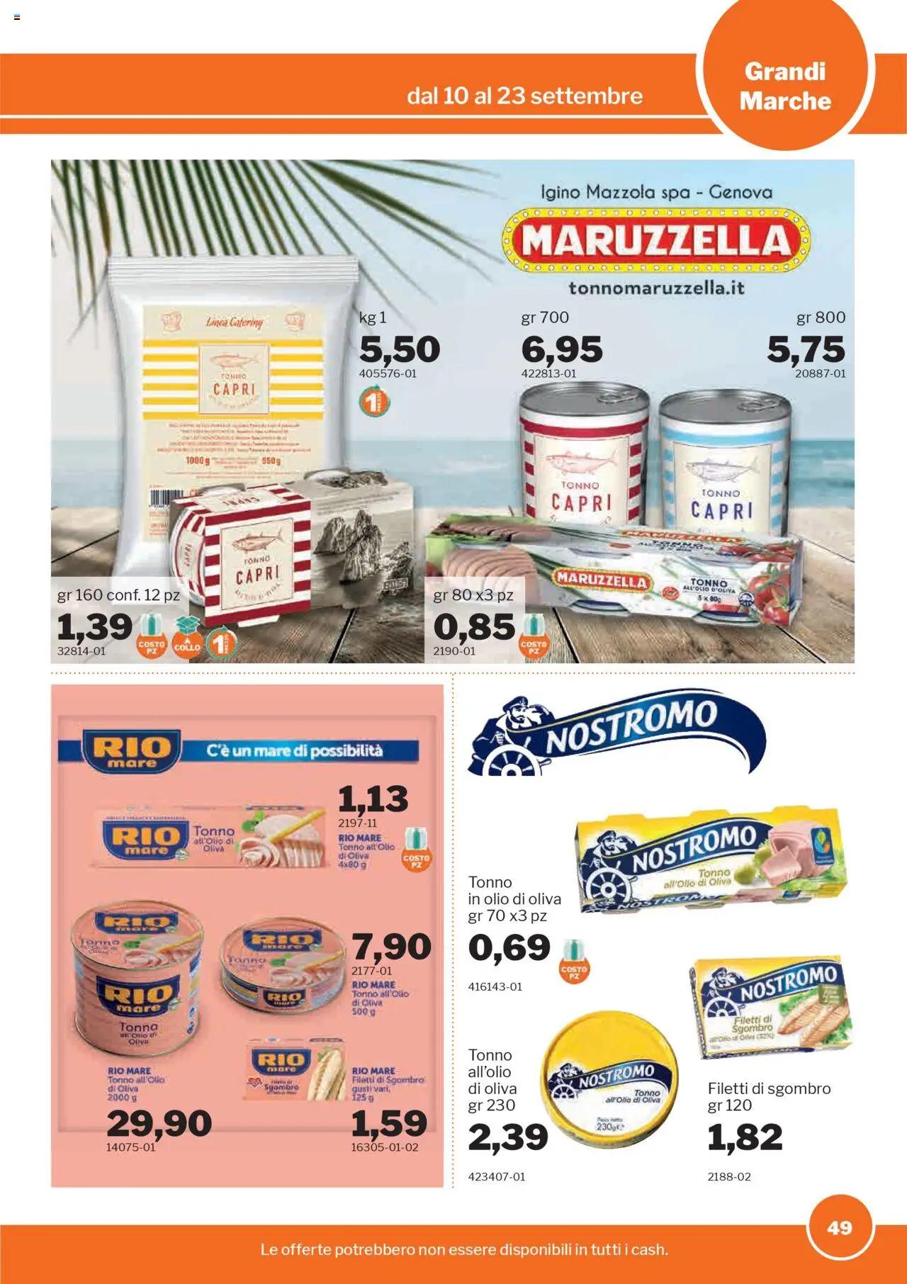 Volantino Sogegross del 10.09.2025 | Pagina: 49 | Prodotti: Olio, Tonno, Sgombro, Olio di Oliva