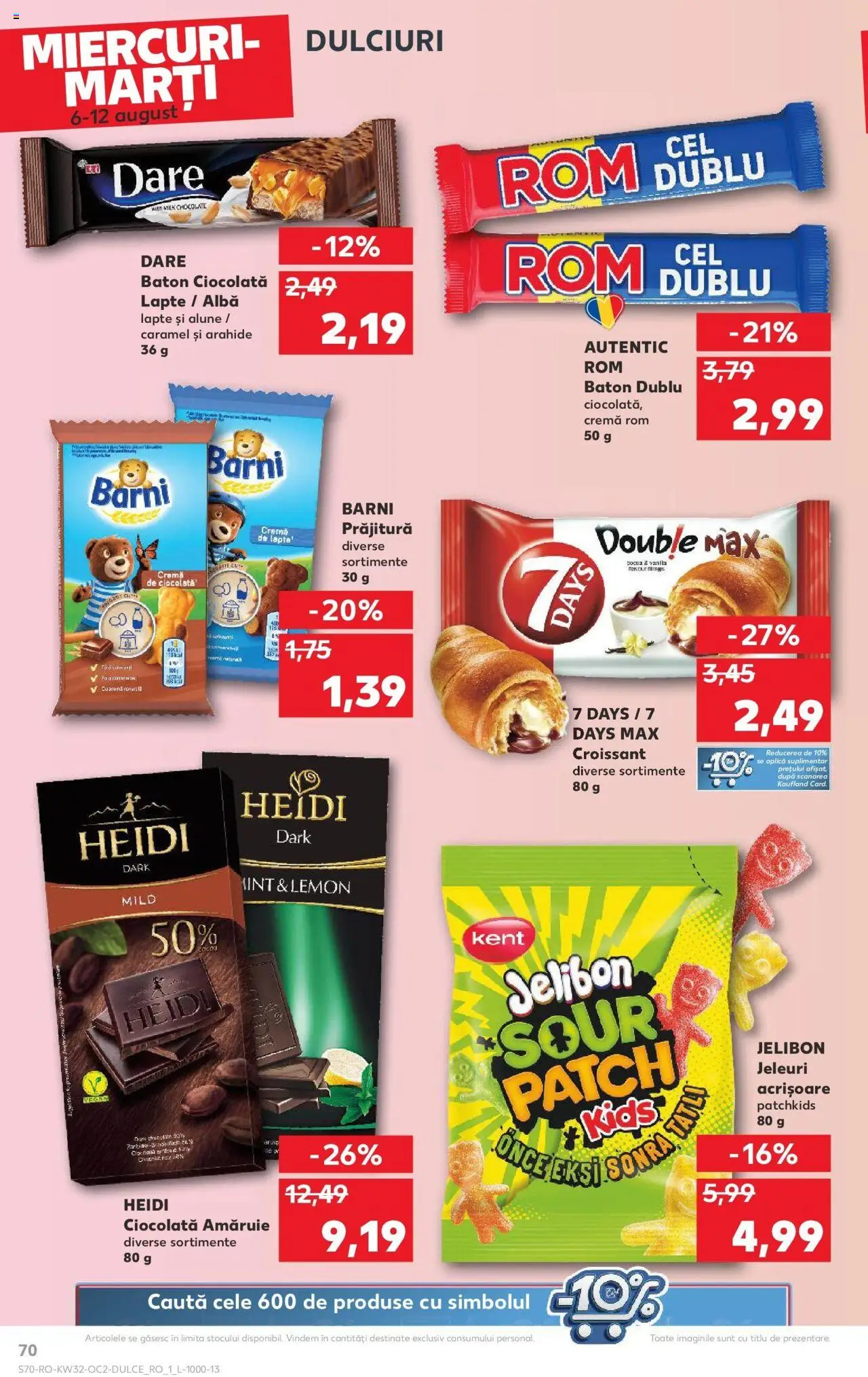 Catalog Kaufland - Baia Mare – valabil de la 06.08.2025 | Pagină: 70 | Produse: Prăjitură, Alune, Rom, Jeleuri