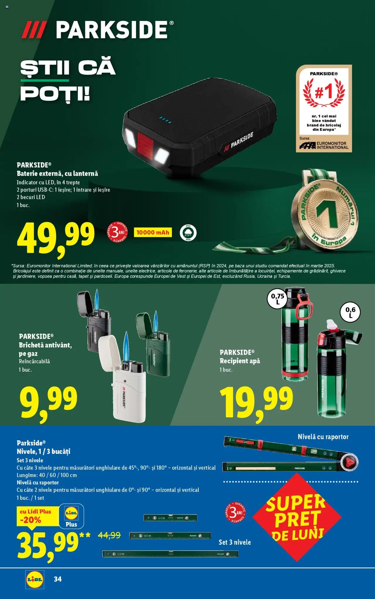 Catalog Lidl – valabil de la 25.08.2025 | Pagină: 34 | Produse: Babak, Tapet, Baterie, Apă
