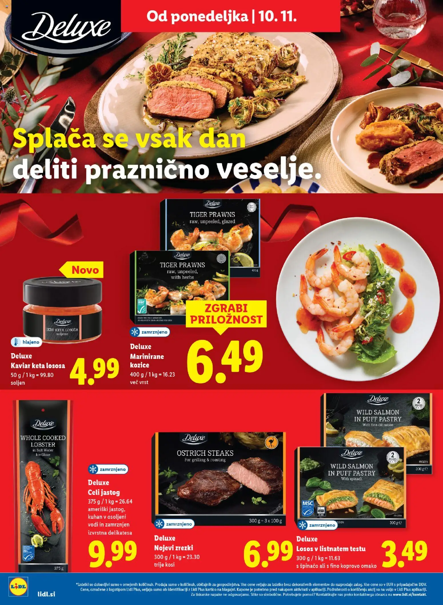 Novi Lidl katalog ponudbe – veljaven od 06.11.2025 | Stran: 50 | Izdelki: Kozice, Losos, Zrezki