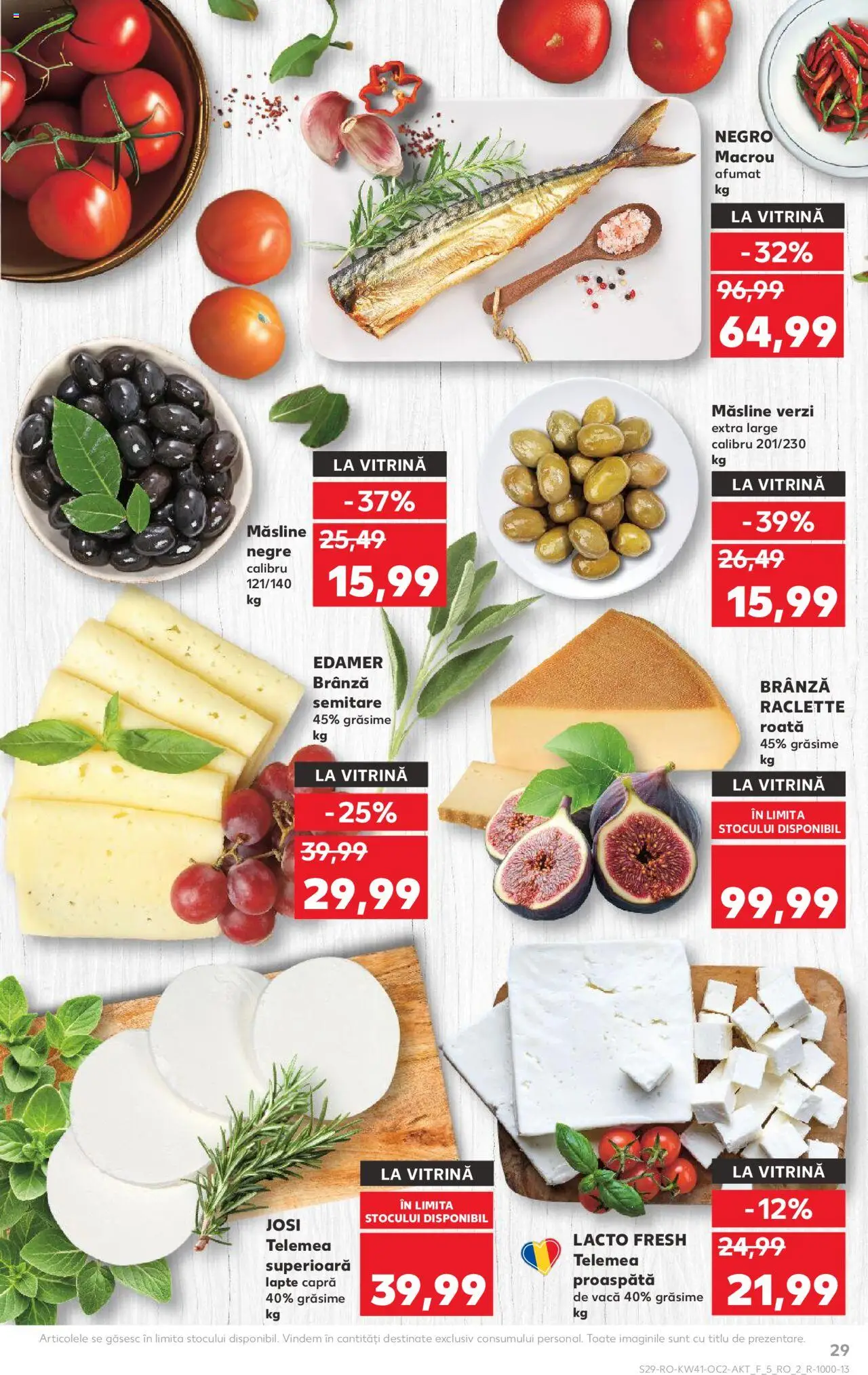 Noul catalog Kaufland – valabil de la 08.10.2025 | Pagină: 29 | Produse: Vitrină, Măsline, Lapte, Brânză