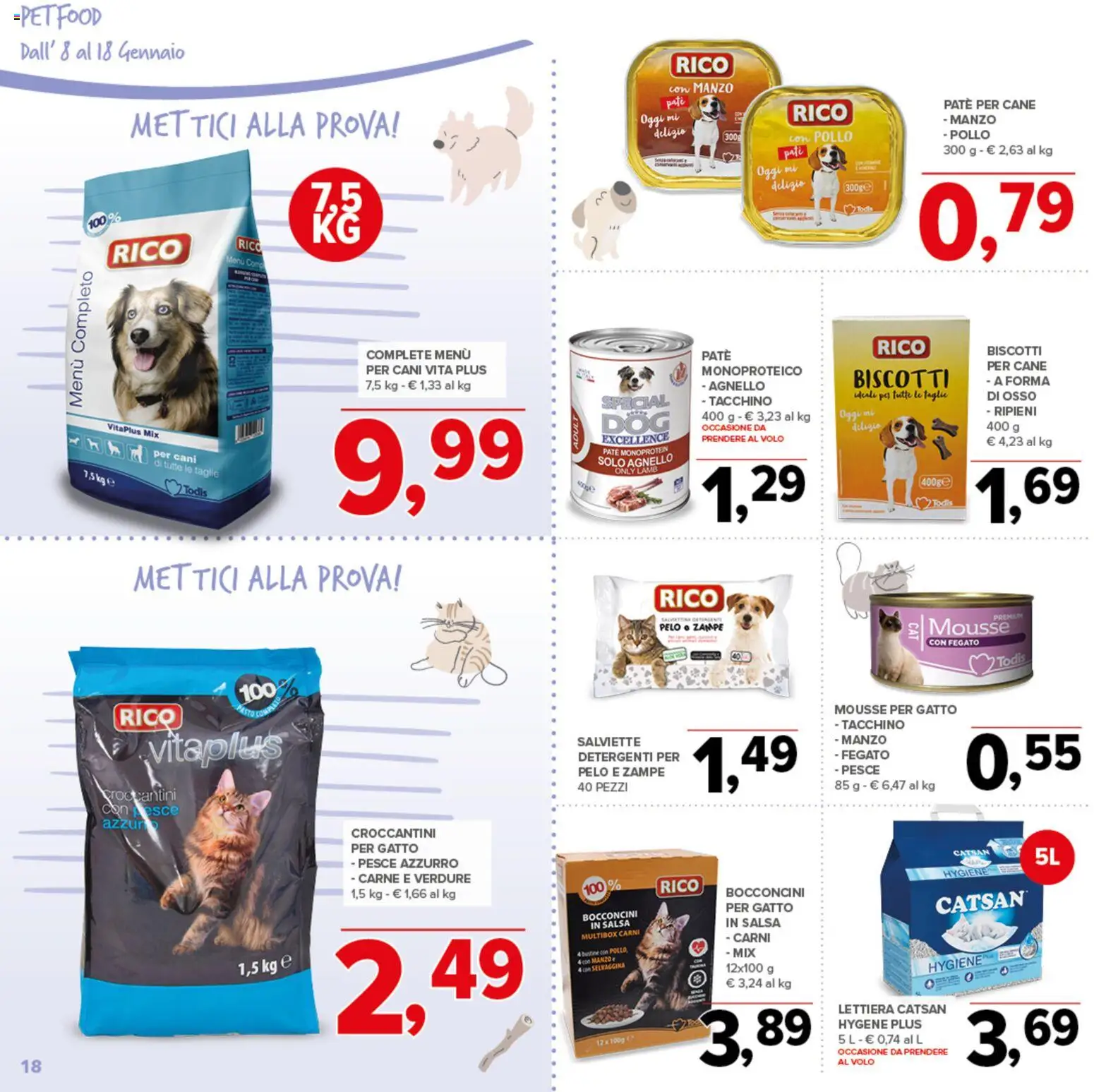 Volantino Todis del 08.01.2026 | Pagina: 18 | Prodotti: Paté, Manzo, Verdure, Tacchino