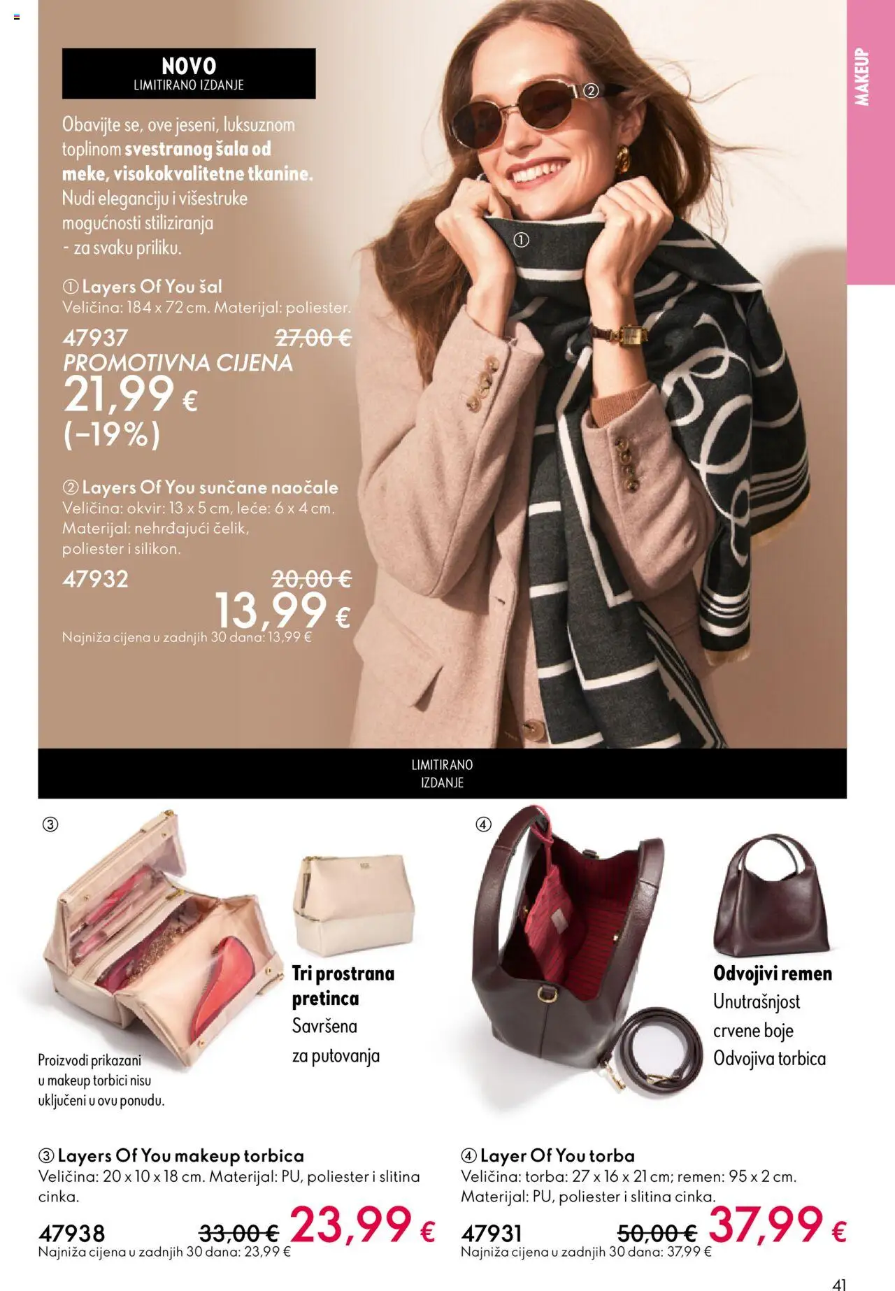 Oriflame katalog | vrijedi od 08.10.2025 | Stranica: 41 | Proizvodi: Torbica, Šal, Naočale, Torba
