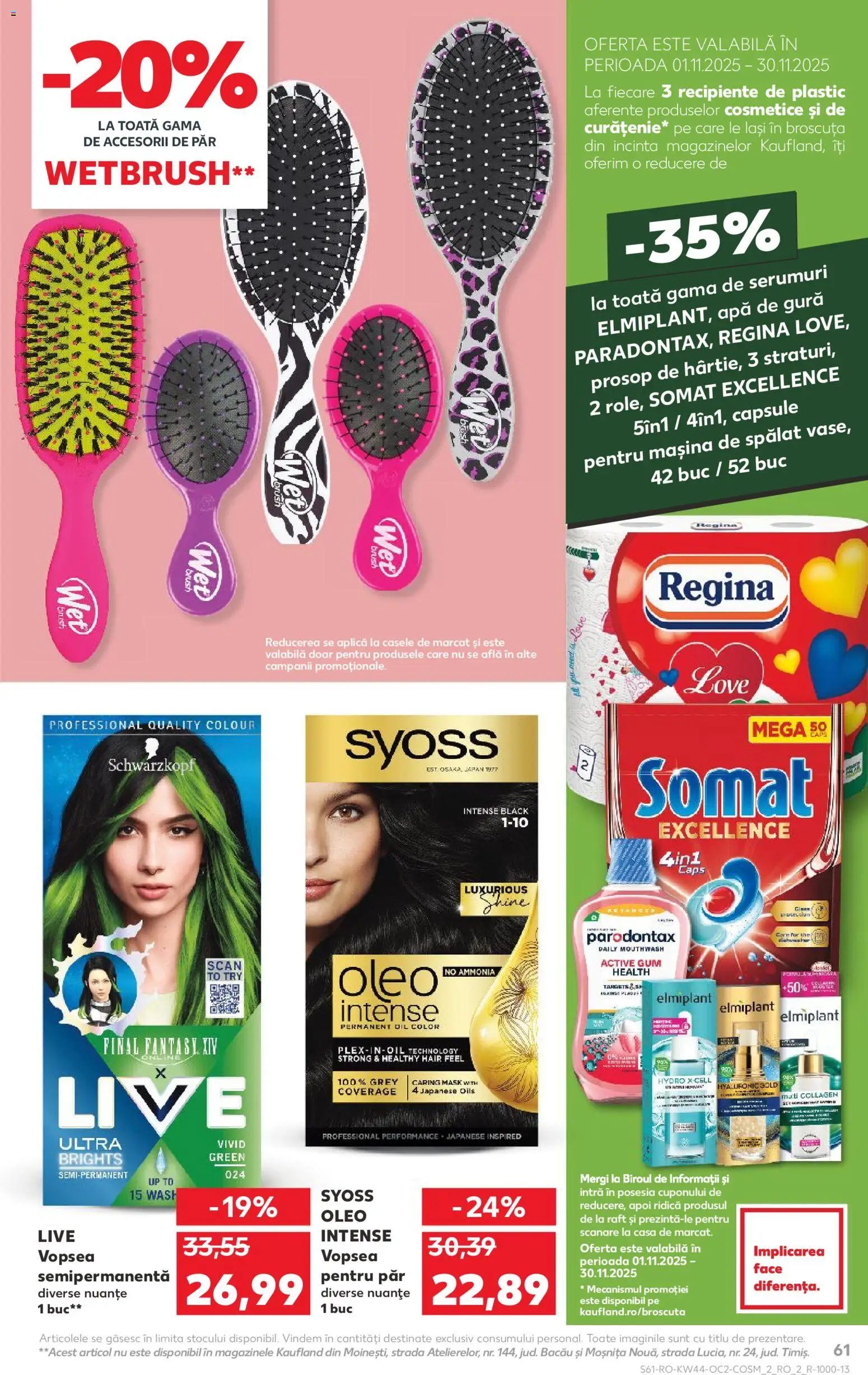 Noul catalog Kaufland – valabil de la 29.10.2025 | Pagină: 61 | Produse: Mașină De Spălat, Vopsea, Apă de gură, Capsule pentru mașina de spălat