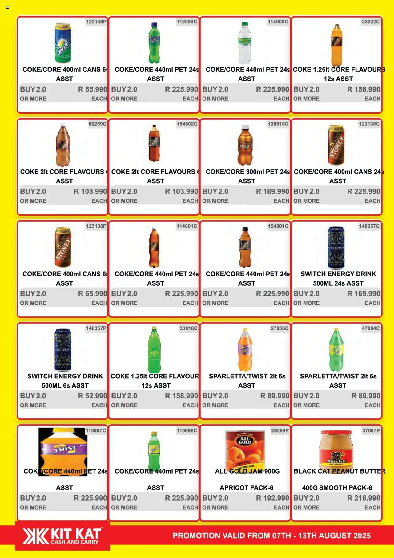 KIT KAT Cash & Carry Weekly Traders Special │ valid from 07.08.2025 | Page: 7 | Products: Jam, Butter, Switch, Sprite