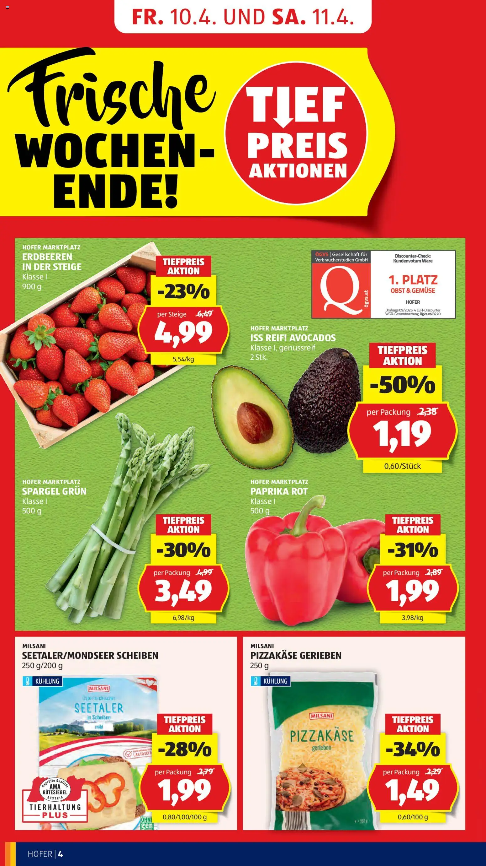 Hofer Flugblatt gültig ab 08.04.2026 | Seite: 6 | Produkte: Erdbeeren, Gemüse, Obst