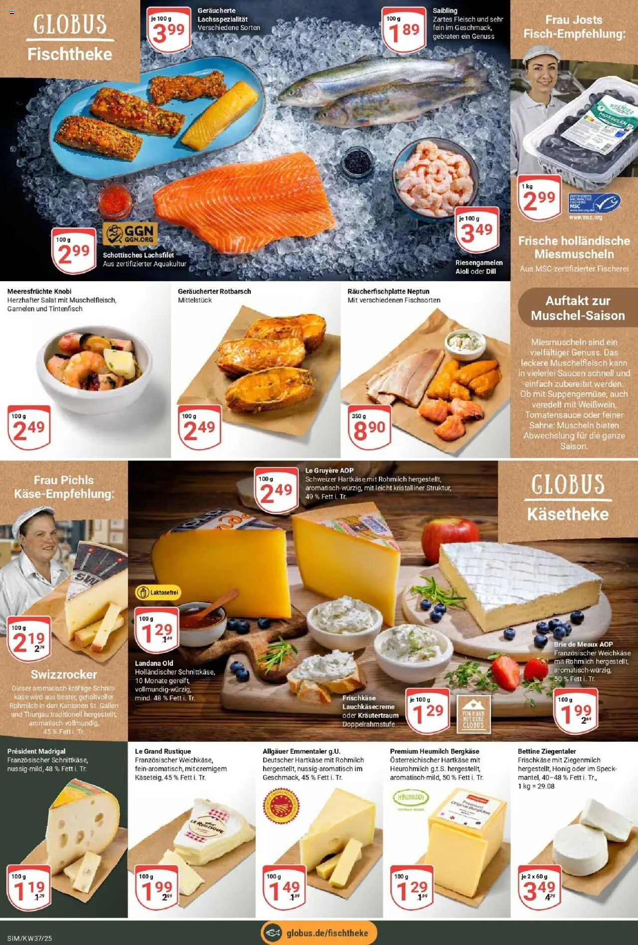 Globus prospekt Simmern	 – gültig ab 07.09.2025 | Seite: 9 | Produkte: Sahne, Fleisch, Salat, Frischkase