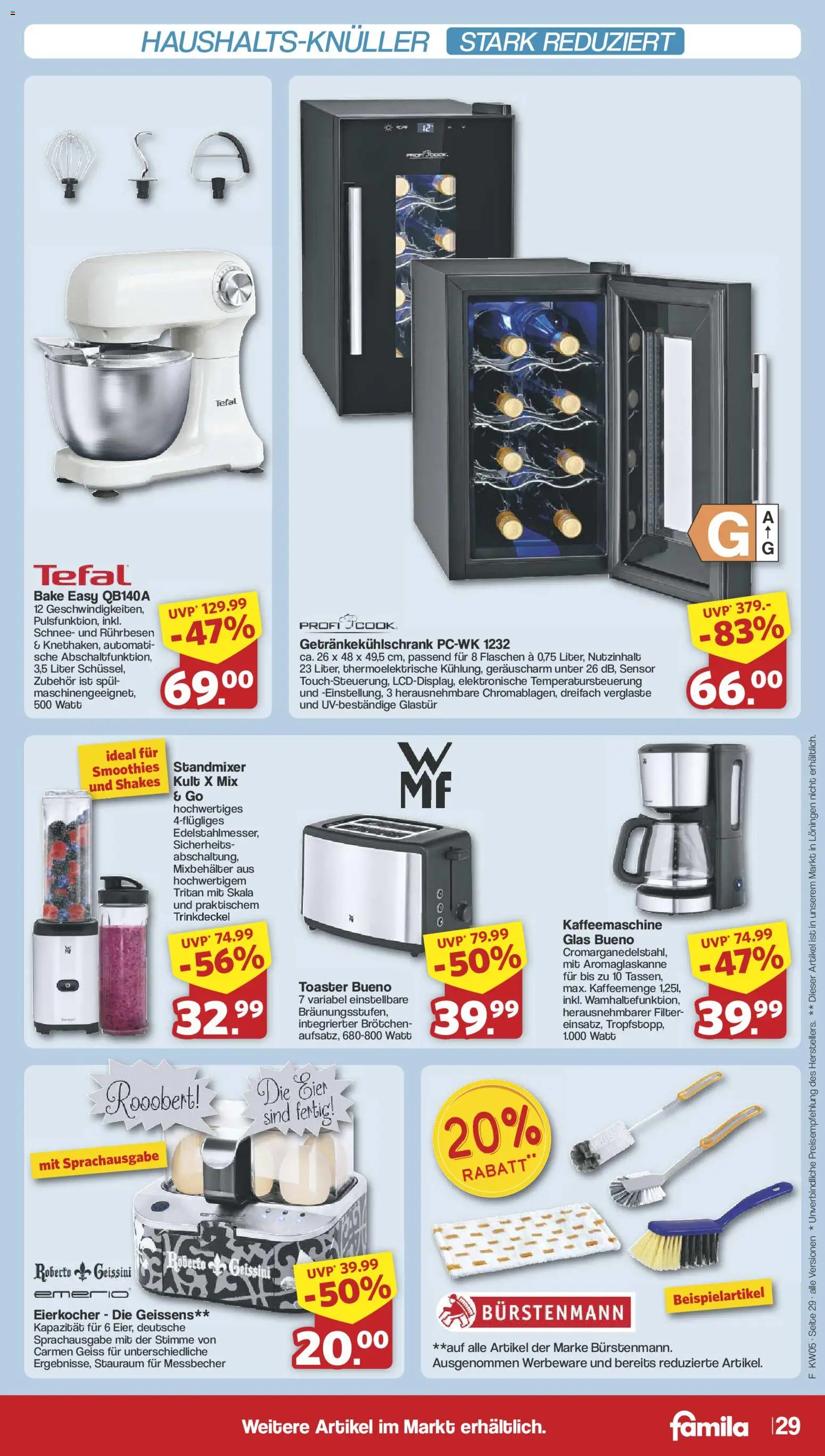 Famila Nordwest Prospekt 	 – gültig ab 26.01.2026 | Seite: 29 | Produkte: Kaffeemaschine, Rührbesen, Toaster, Eierkocher