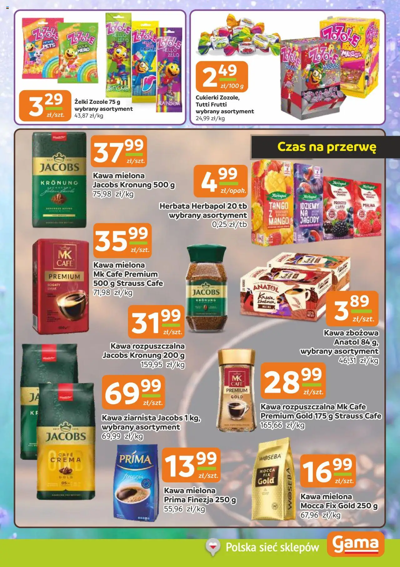 Gama Gazetka od 07.08.2025 | Strona: 5 | Produkty: Malina, Kawa mielona Prima, Kawa ziarnista, Kawa