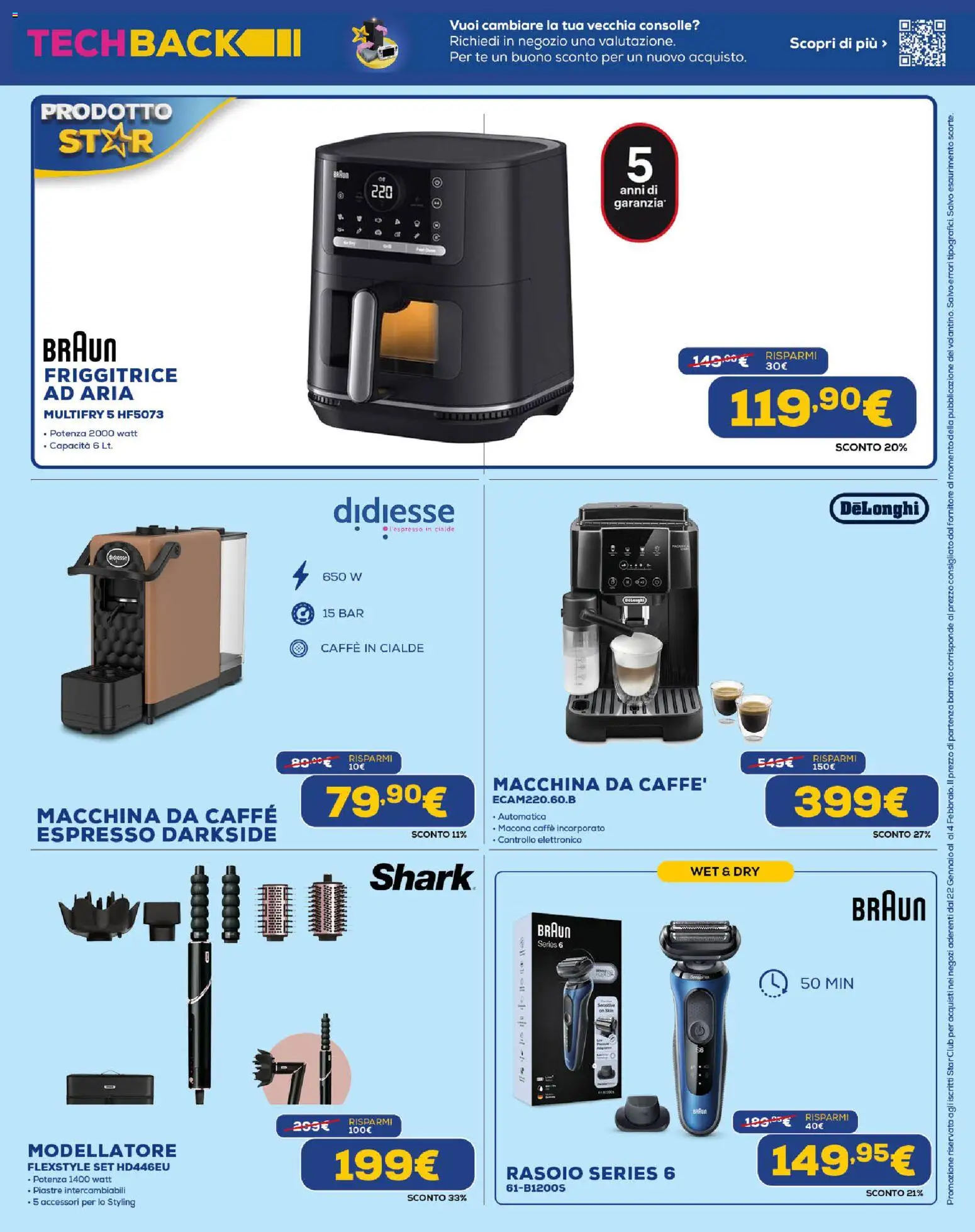 Volantino Euronics del 22.01.2026 | Pagina: 9 | Prodotti: Macchina da caffe, Caffè, Tè, Caffè in cialde